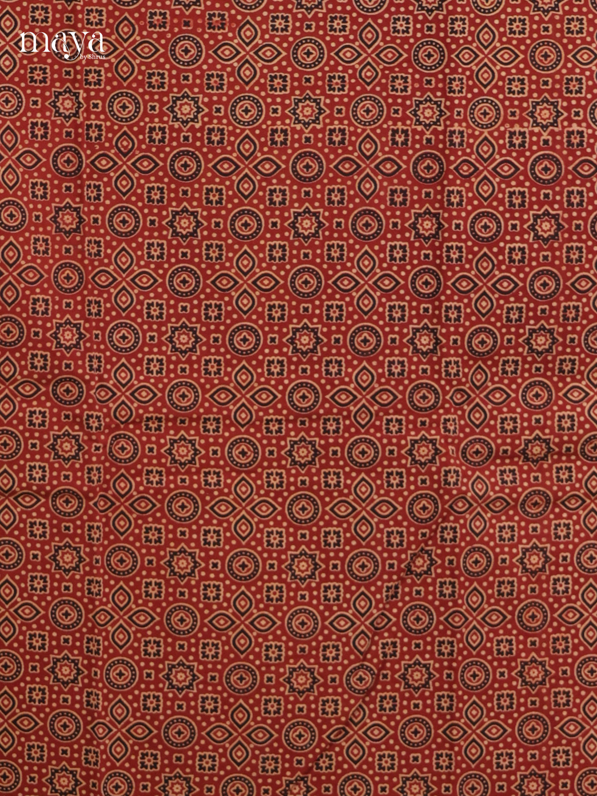 Classy Maroon & Black  Unstitched Ajrakh Salwar with floral block print