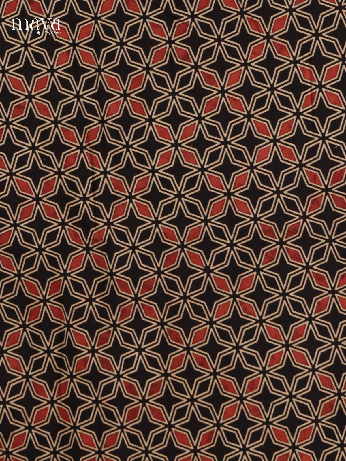 Graceful Black & Maroon Unstitched Ajrakh Salwar with patch work dupatta