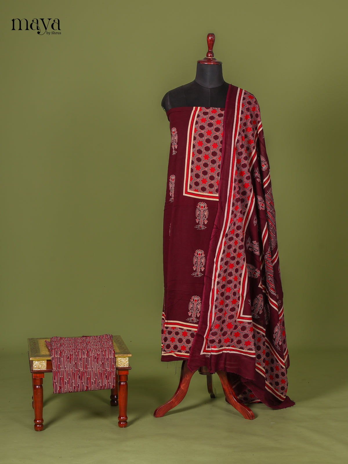 Maroon Ajrakh Salwar - MEI11038