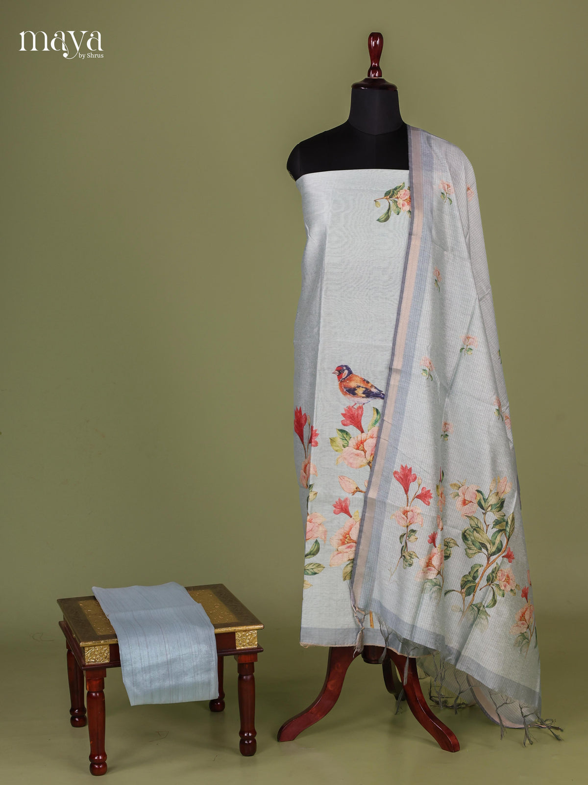 Grey Semi Tussar Salwar - MEJ04035