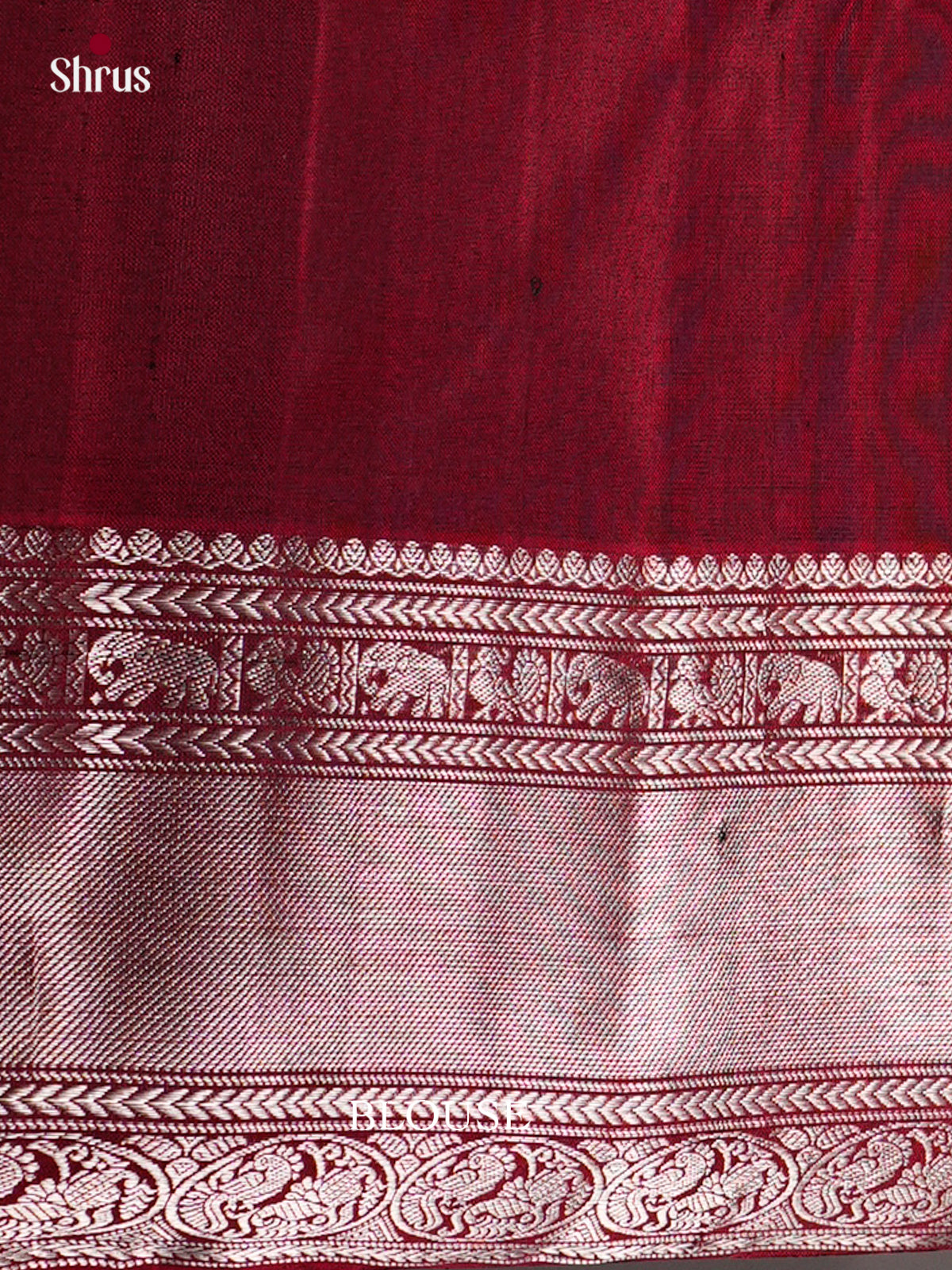 Buy Maroon Pure Soft Silk Saree With Silver Peacock Buttas, Zari Border & Pallu 