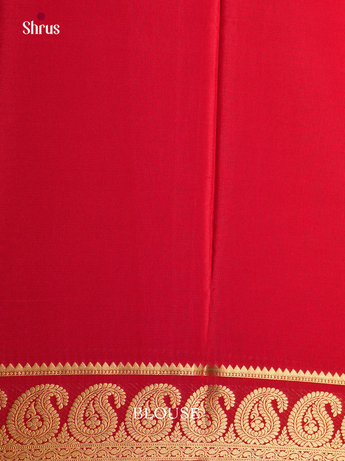 Buy Pretty Red Mysore Crepe Silk Saree with Plain Body, Paisley Zari Border & Traditional Pallu