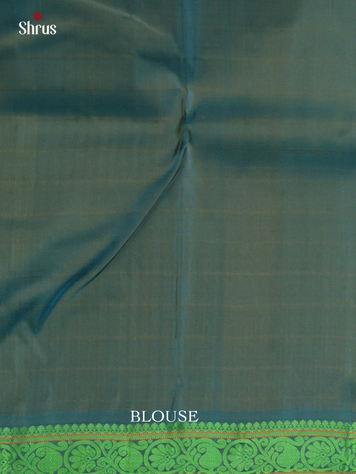Buy Adorable Olive Green Kanjivaram Saree With Green Metallic Border & Teal Chit Pallu
