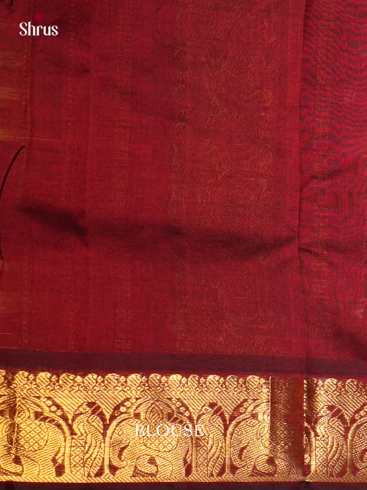 Buy Serene Olive Green & Maroon Cotton Saree With Paalum Pazhamum Checks, Maroon Zari Border & Chit Pallu