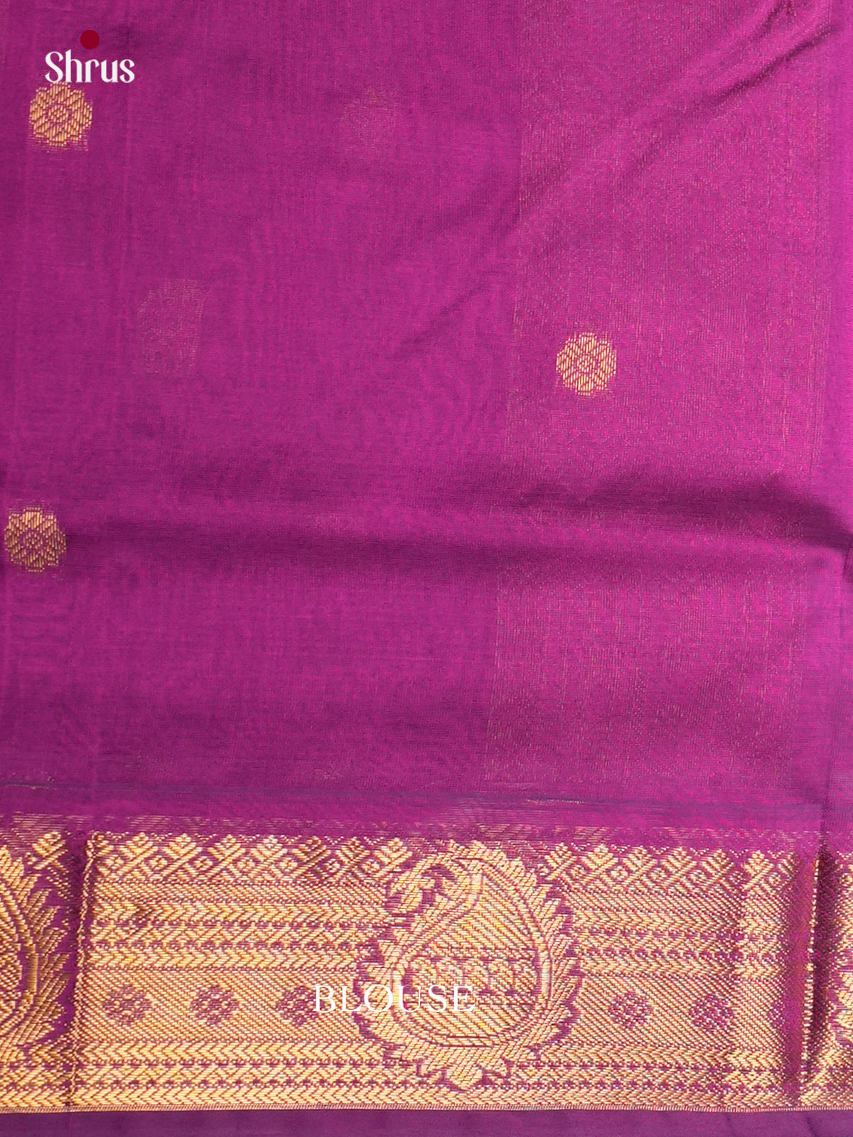 Buy Glowing Orange Cotton Silk Saree With Golden Buttas, Purple Zari Border & Traditional Pallu