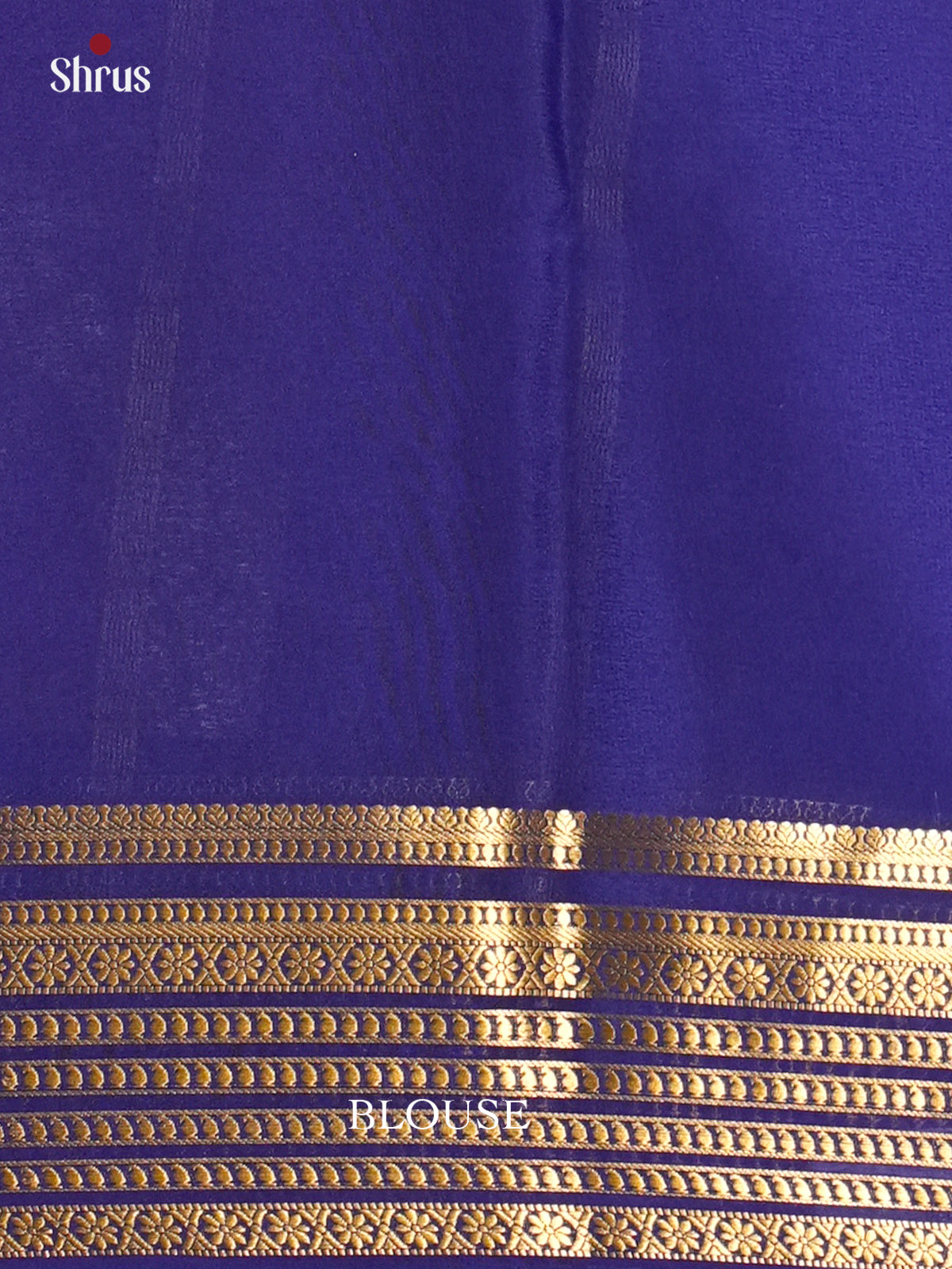 Buy Regal Orange Mysore Silk Crepe Saree with Plain Body, Dark Blue Zari Striped Border & Traditional Pallu
