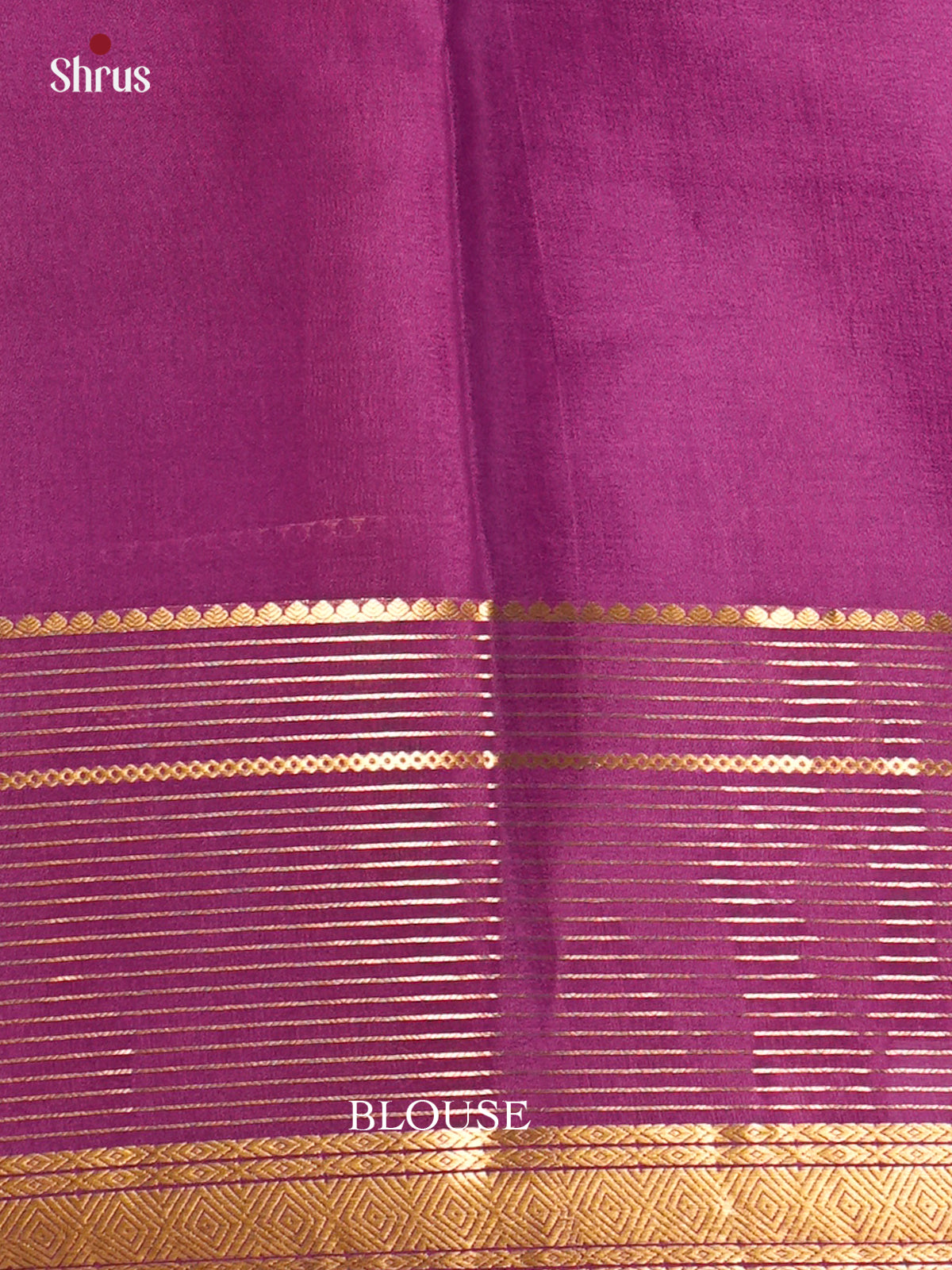 Buy Sheeny Orange Mysore Silk Crepe Saree with Plain Body, Purple Zari Striped Border & Traditional Pallu