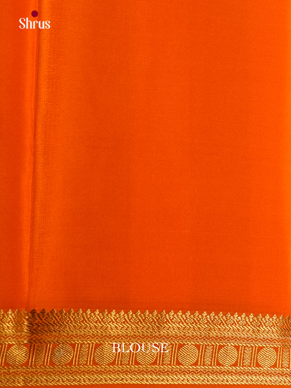 Buy Radiant Orange Pure Mysore Silk Sarees with Golden Kattams, Small Zari Border & Chit Pallu