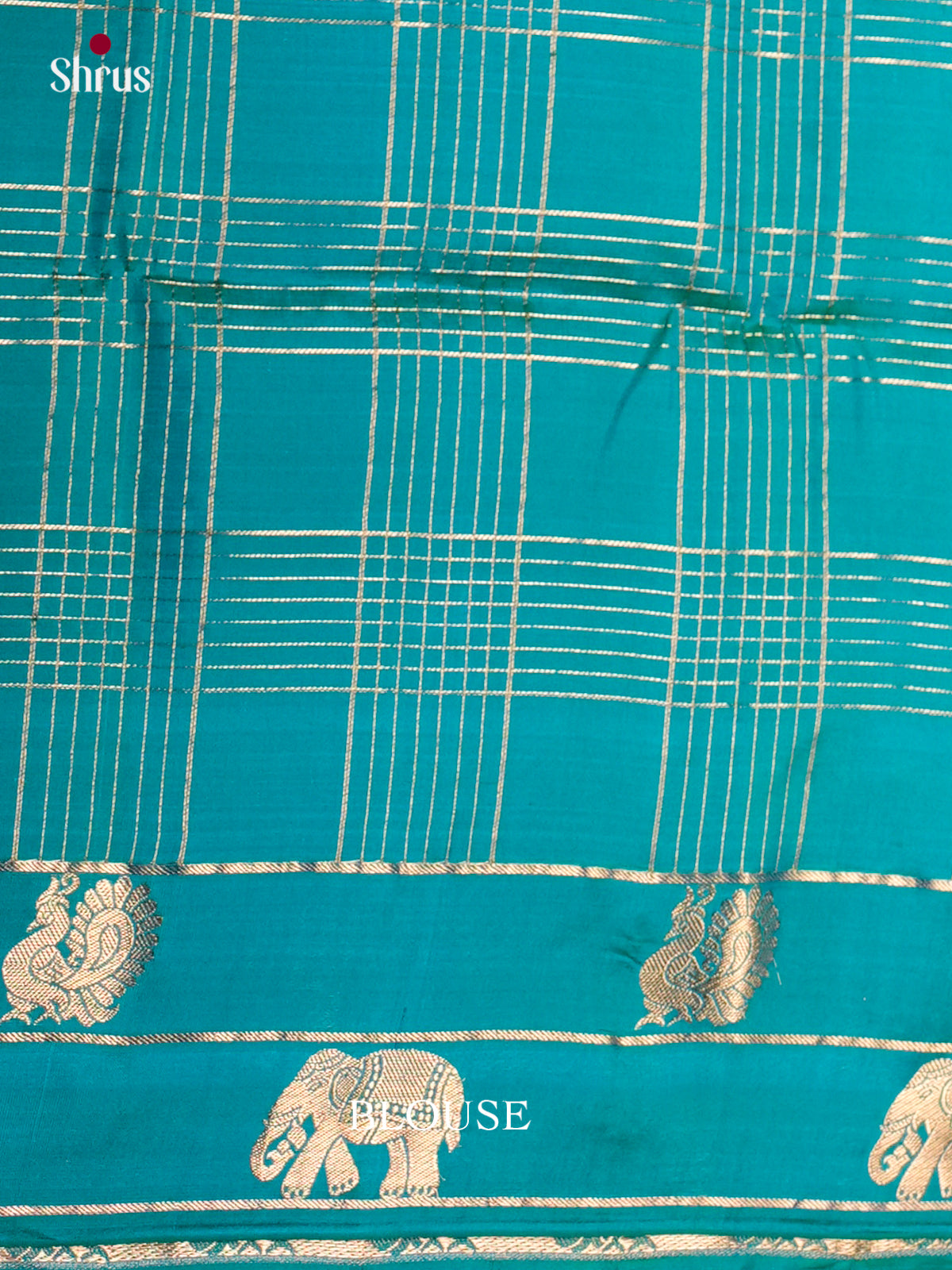 Buy Timeless Orange Silk Saree with Golde Checks & Teal Blue Border With Zari Motifs