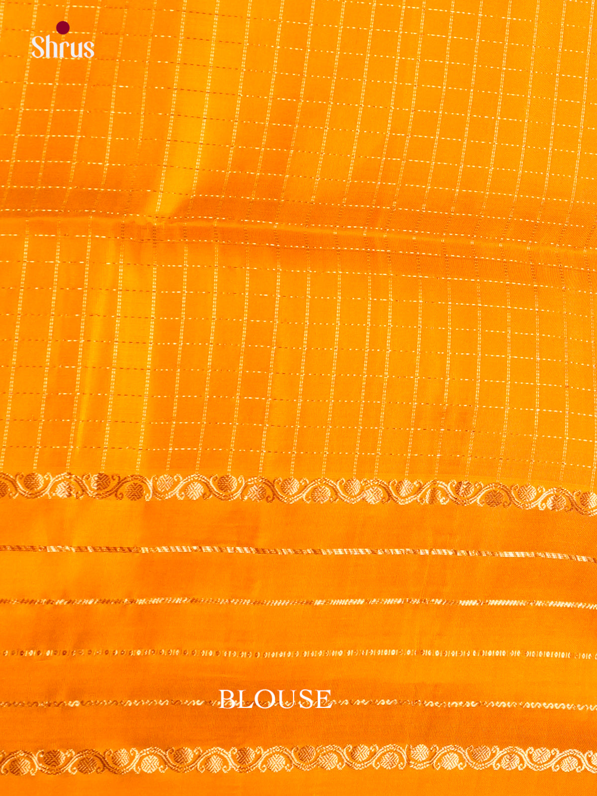 Buy Exquisite Orangish Pink Silk Saree with Zari Checks & Mustard Brocade Pallu