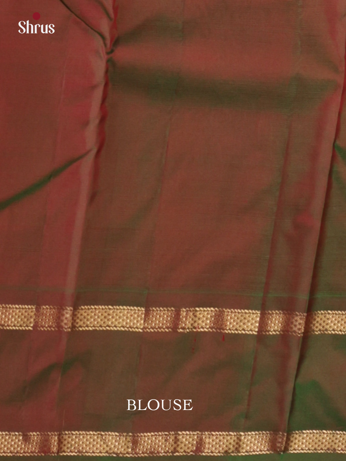 Buy Chic Peach Kanjivaram Saree With Gold Buttas, Olive Green Rettaipet Border & Chit Pallu