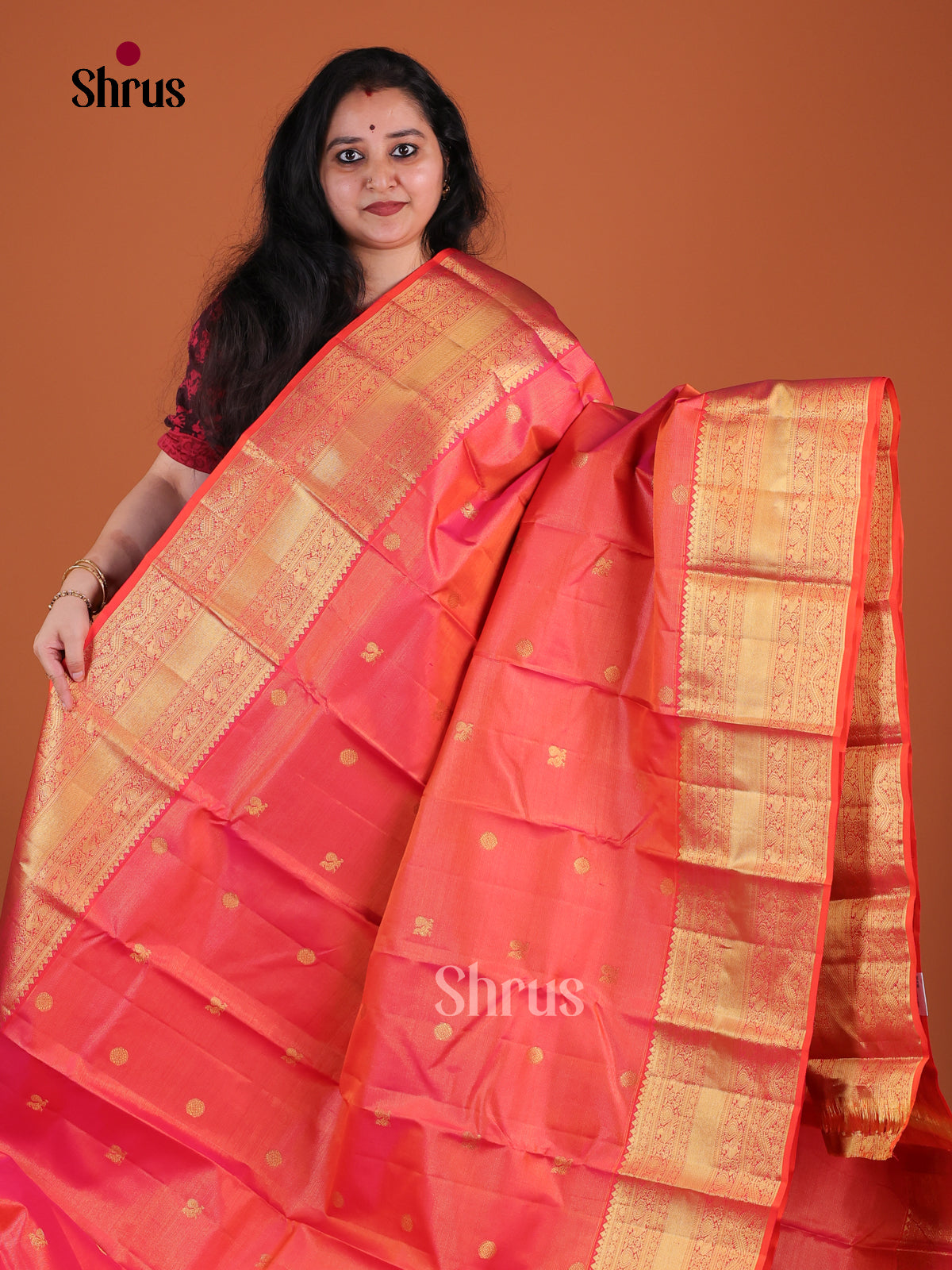 Pink Bridal Kanchipuram Pattu Saree With Intricate Stripes & Buttas | Self Zari Border & Brocade Pallu