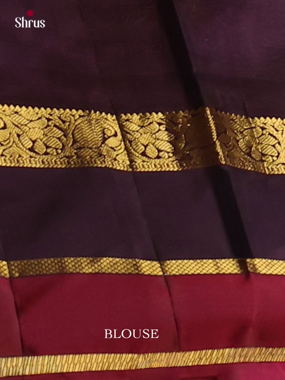 Pretty Blue Kanchi Pattu Saree With Self Stripes | Zari Border With Maroon & Brown Bands