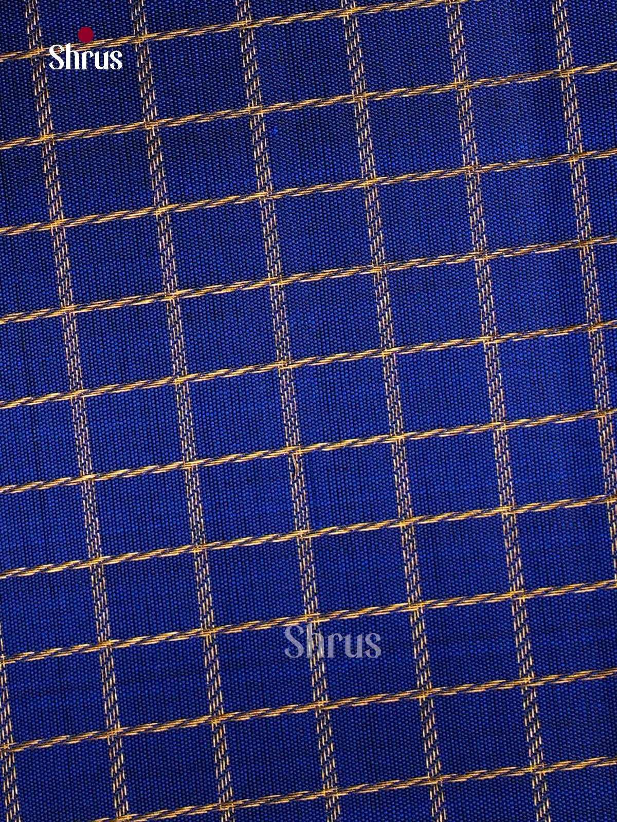 Pretty Dark Blue Kanchipuram Sarees With Intricate Checks | Red Broad Border With Zari Bands