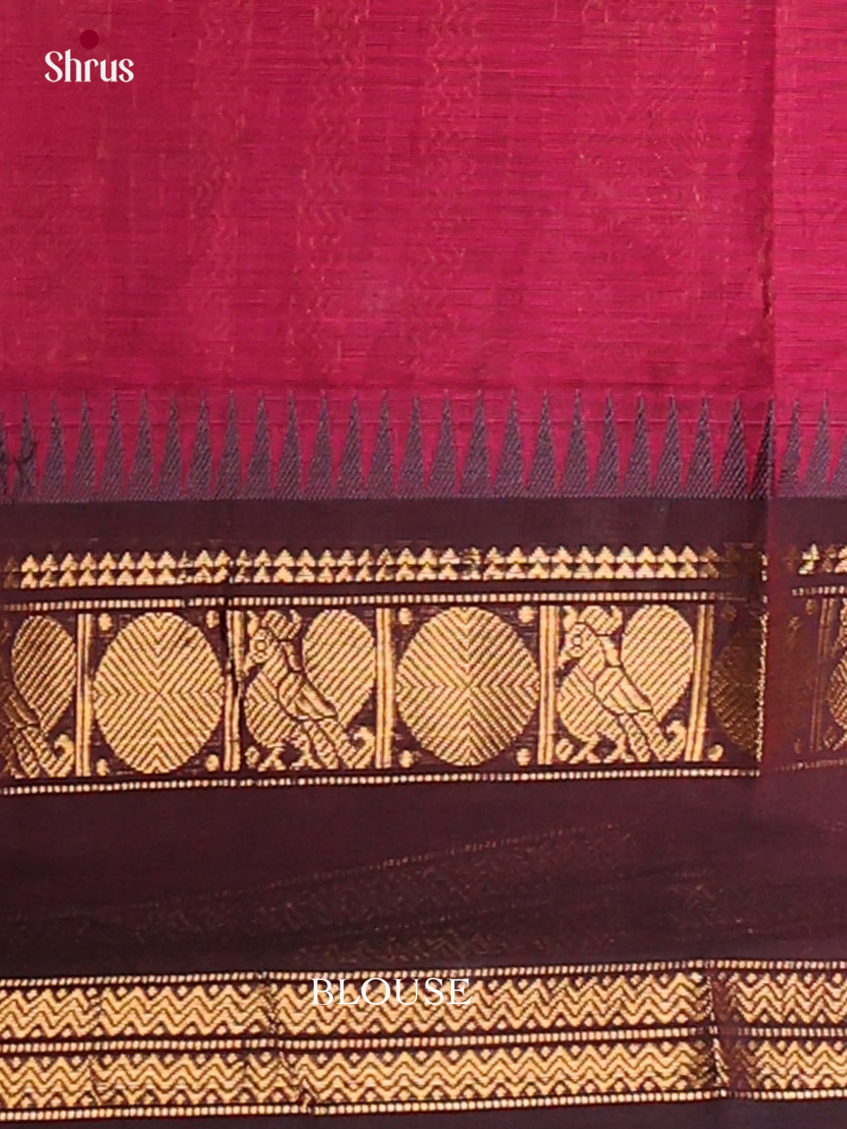 Pretty Magenta Chettinad Cotton Sarees With Thread Buttas & Rich Zari Woven Pallu