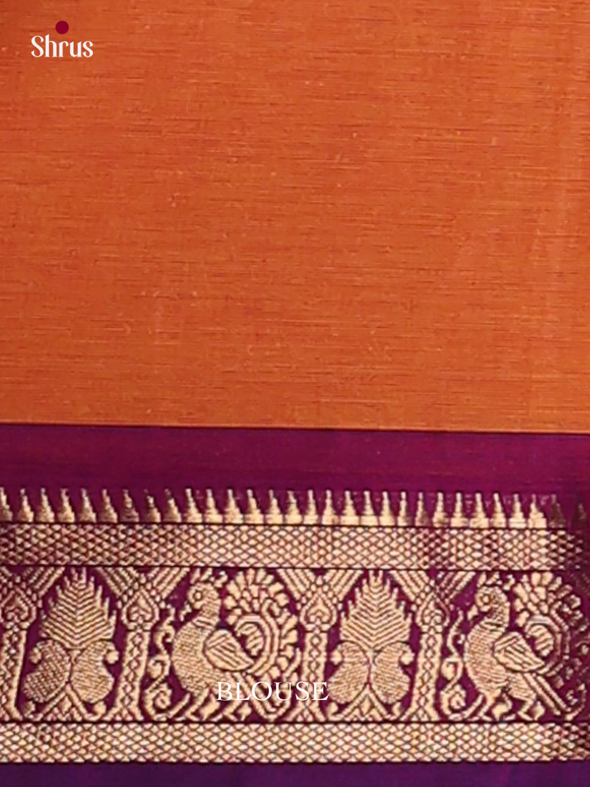Pretty Orange Chettinad Cotton Sarees With Checks, Purple Zari Border & Brocade Pallu