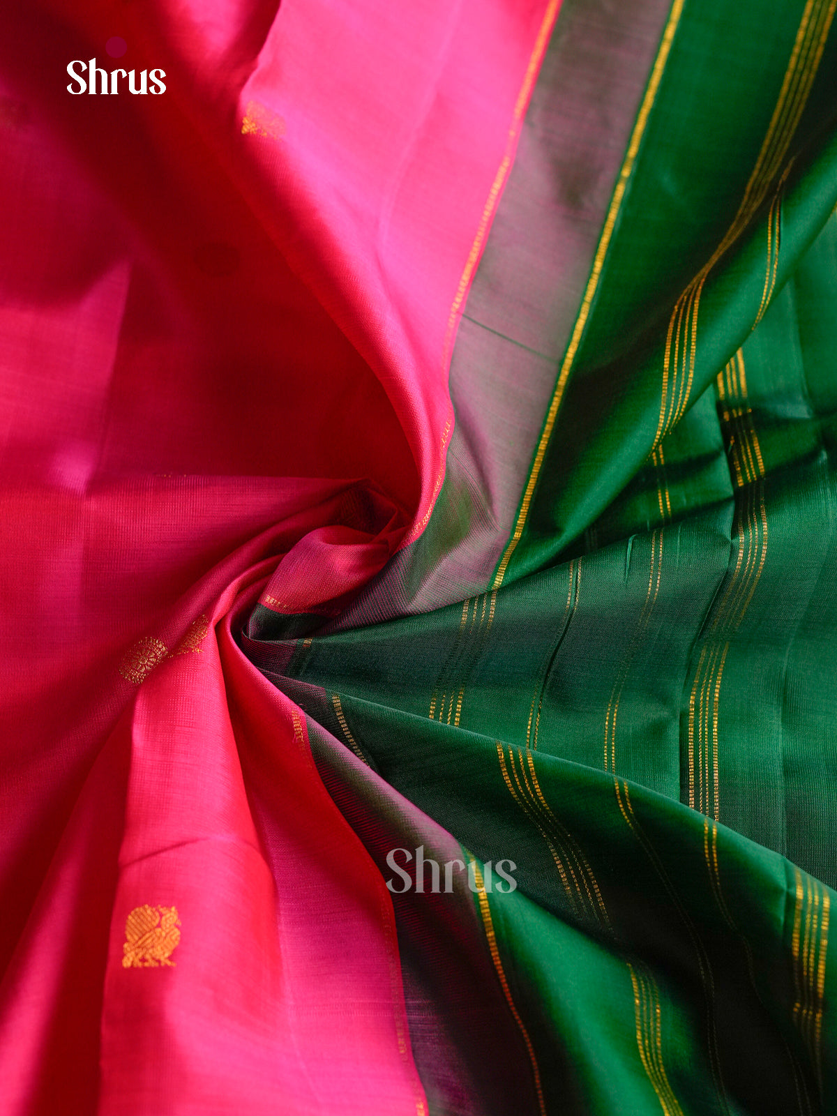 Pretty Pink 9Yards Silk Sarees With Gold Buttas | Self Zari Border