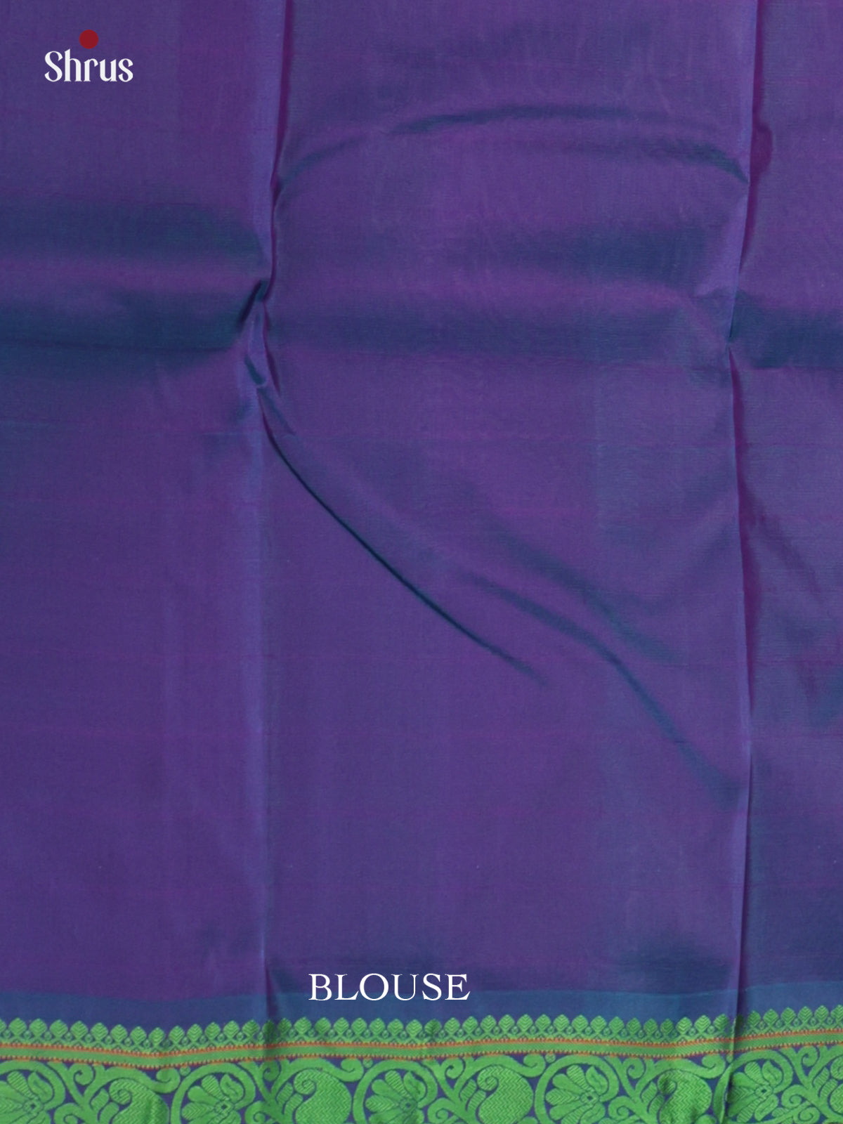 Buy Adorable Purple Kanjivaram Saree With Green Metallic Border & Blue Chit Pallu
