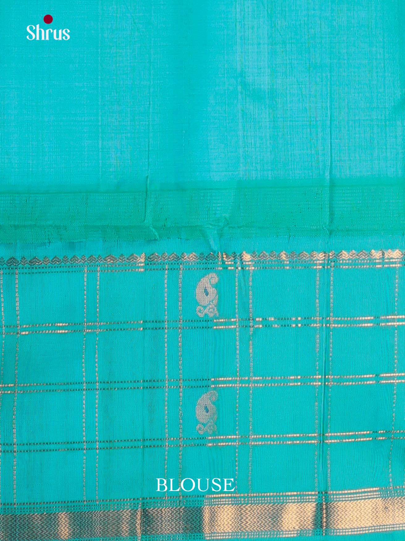 Shimmering Purple Silk Cotton Saree With Subtle Checks, Turquoise Thazhampoo Border & Pallu