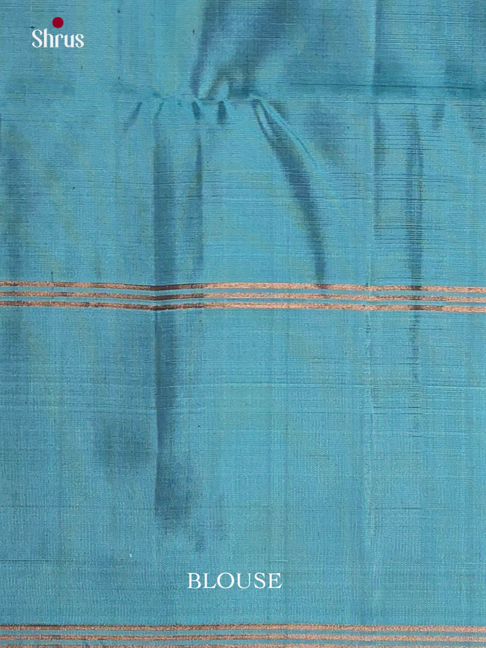 Buy Opulent Purple Silk Saree With Golden Buttas, Teal Blue Border & Brocade Pallu