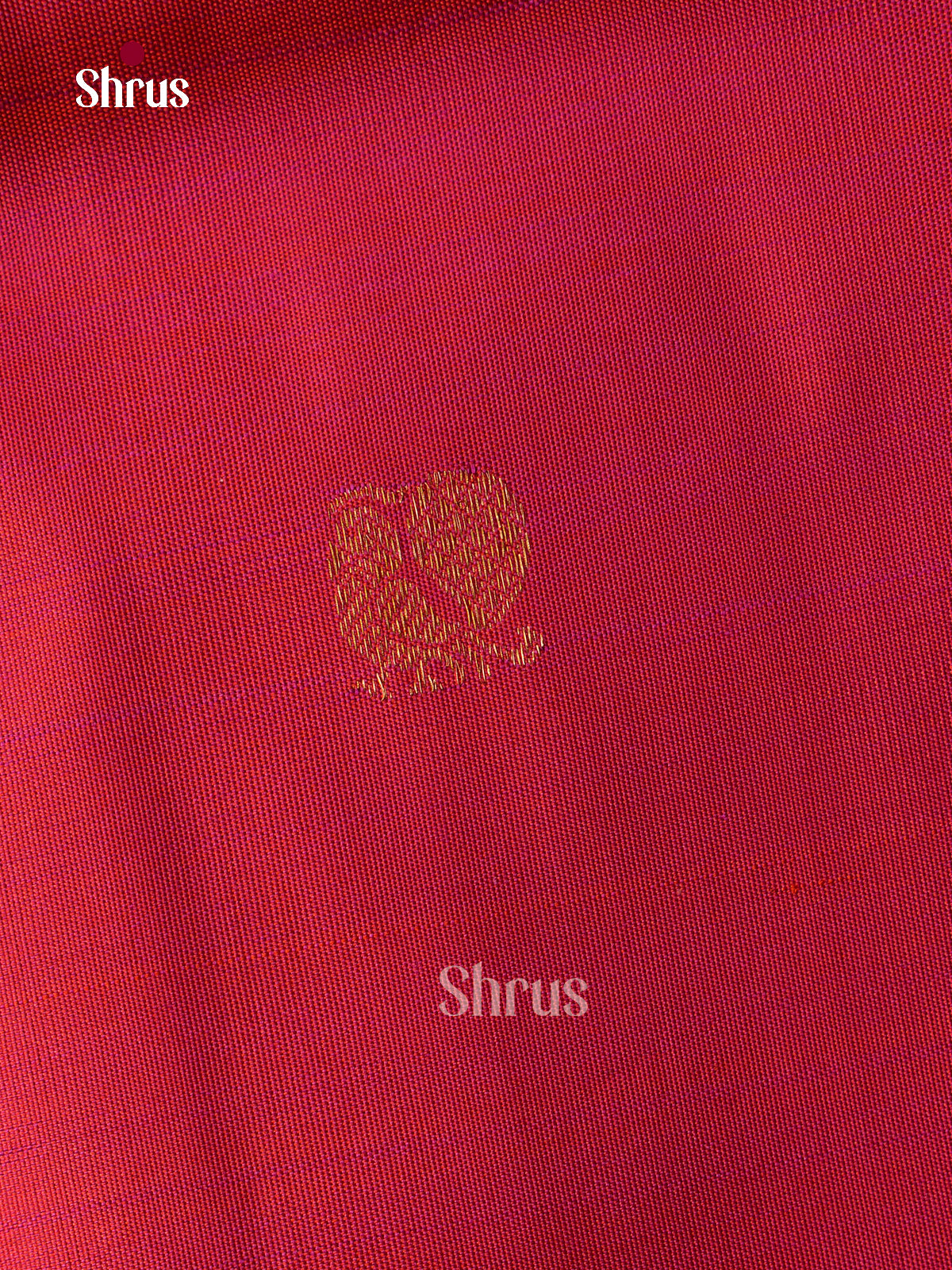 Regal Coral Red Kanchipuram Pattu Saree With Gold Floral Buttas | Fuchsia Pink Rettapet Zari Border