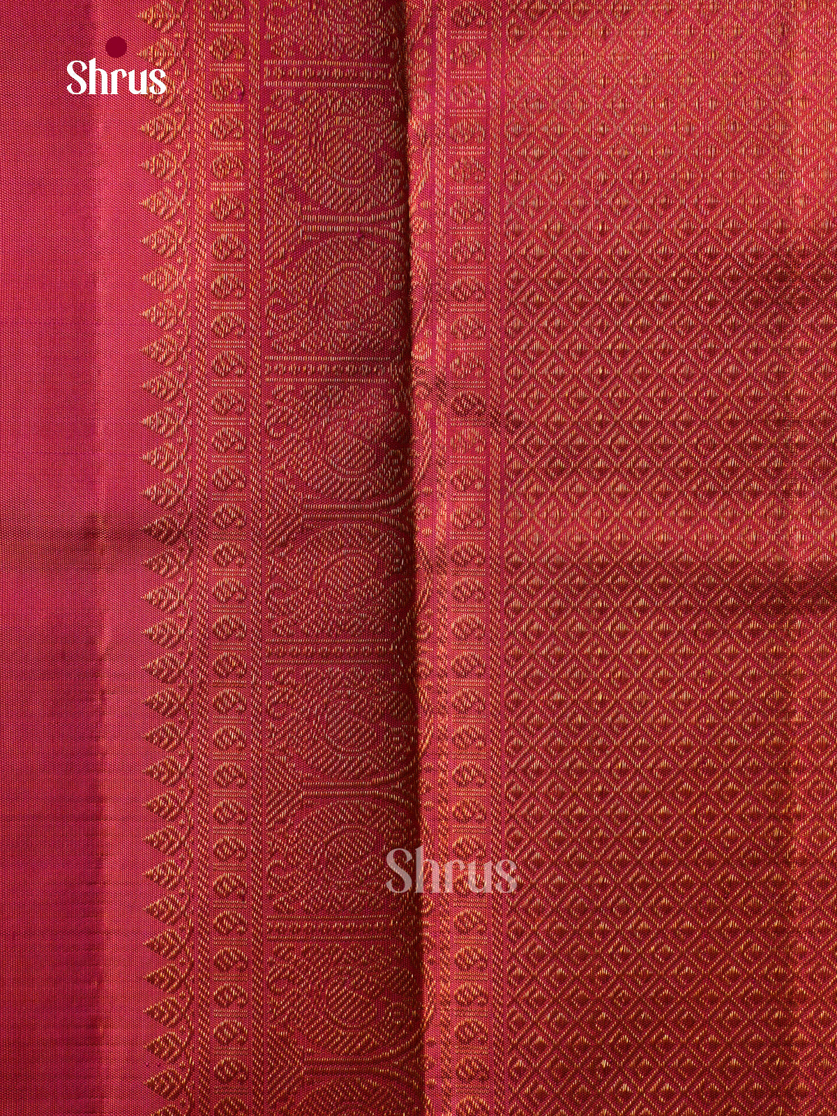 Regal Dark Green Kanchipuram Saree With Dotted Zari Stripes | Pink Zari Border & Brocade Pallu