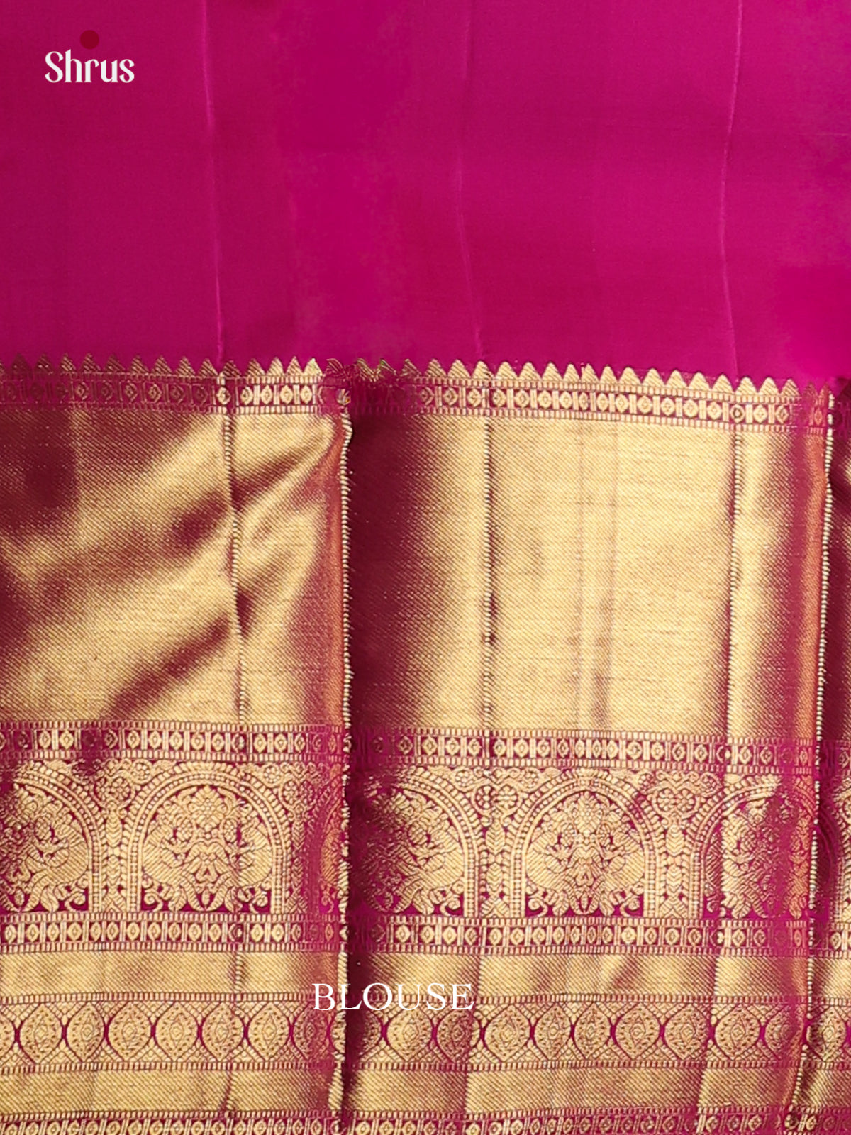 Regal Pinkish Orange Kanchipuram Pattu Sarees With Thilagam Motifs | Magenta Zari Border & Pallu