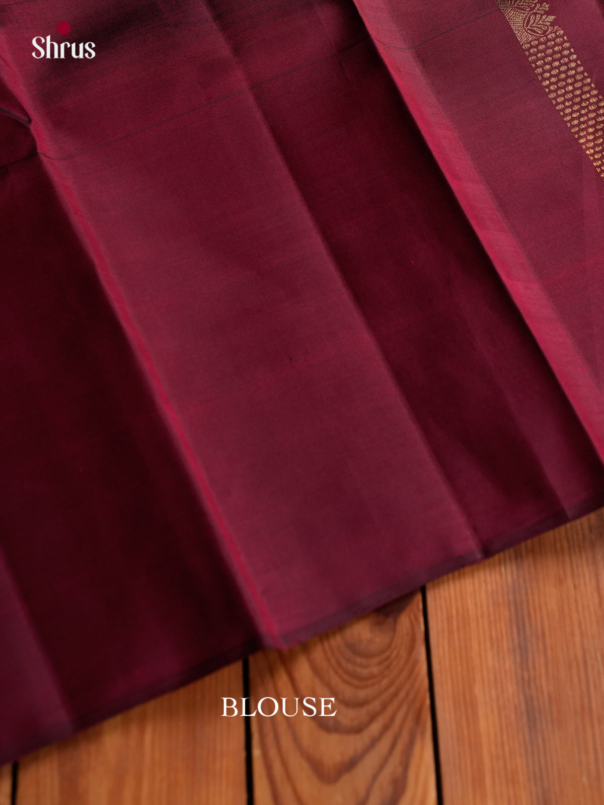 Rich Wine Maroon Kanchipuram Saree With Floral Buttas & Self Border With Floral Vines & Paisley Motifs
