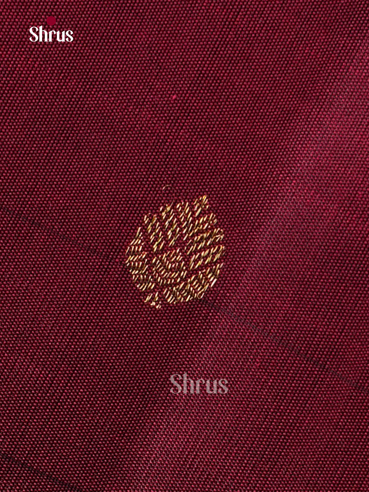 Rich Wine Maroon Kanchipuram silk Sarees With Floral Buttas & Self Border With Floral Vines & Paisley Motifs