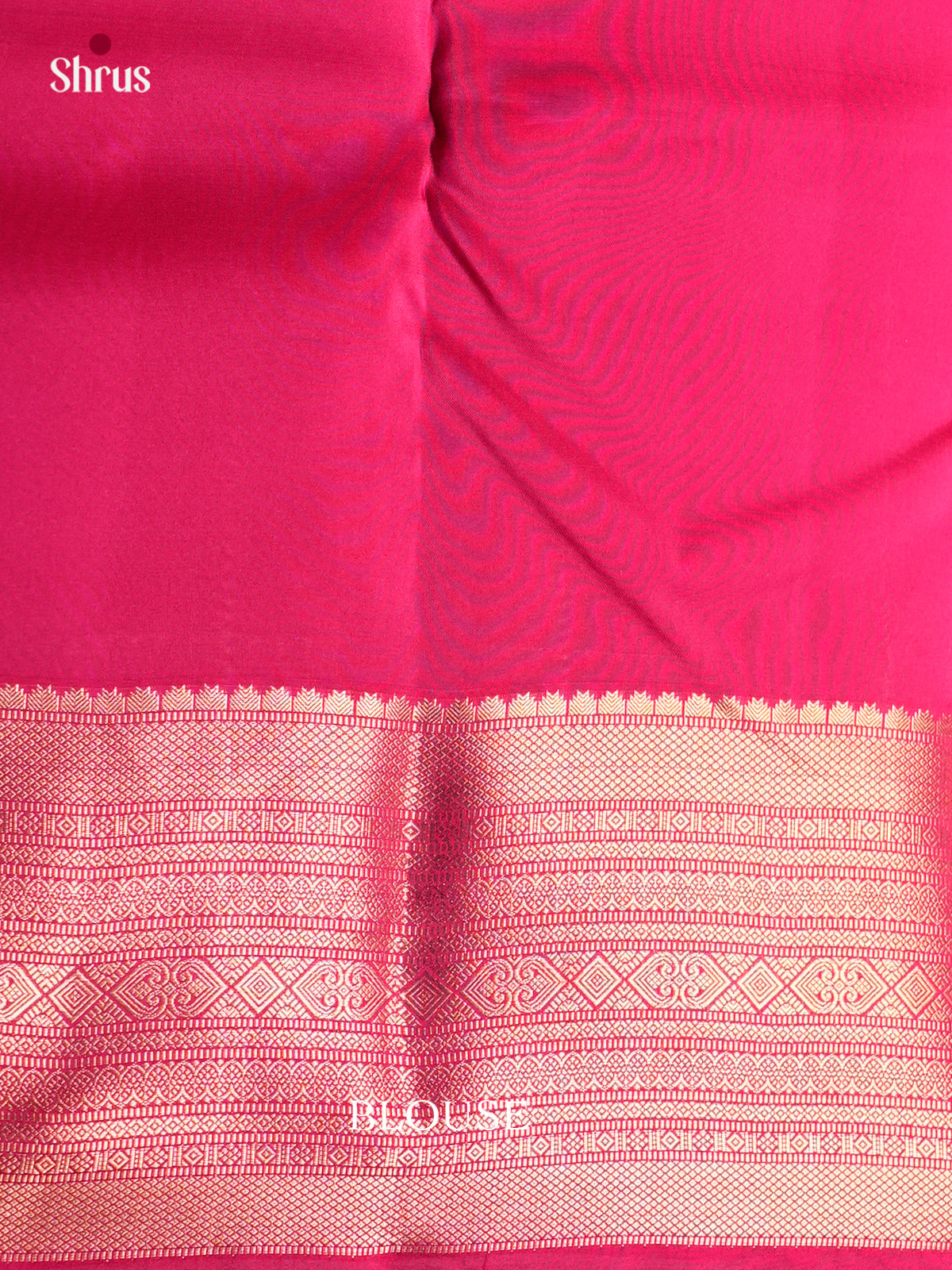 Buy Lustrous Royal Blue Kanchipuram Sarees With Leaf Motifs, Pink Zari Border & Brocade Pallu