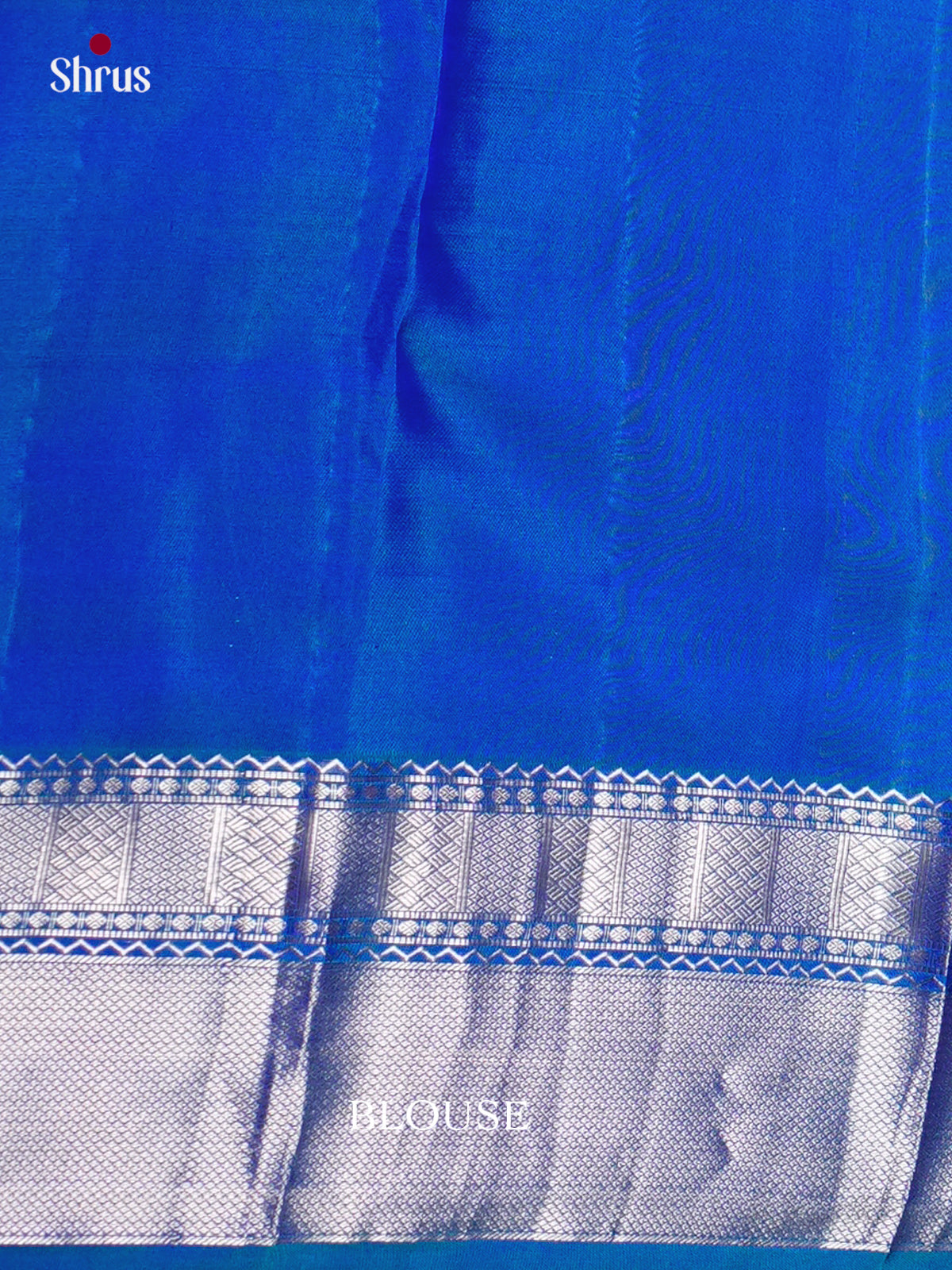 Buy Sheeny Royal Blue Kanjivaram Saree with Silver Peacock Buttas, Zari Border & Brocade Pallu