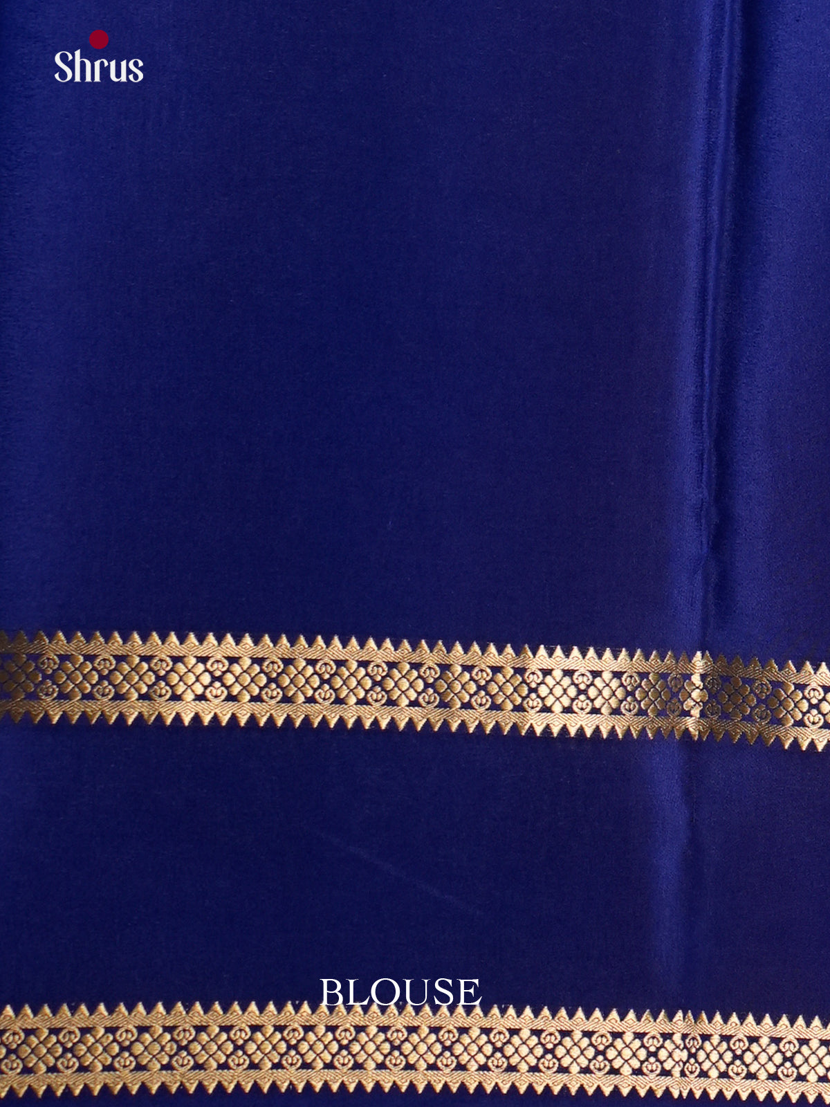 Buy Vibrant Royal Blue Mysore Crepe Silk Saree with Plain Body, Navy Rettaipet Border & Traditional Pallu