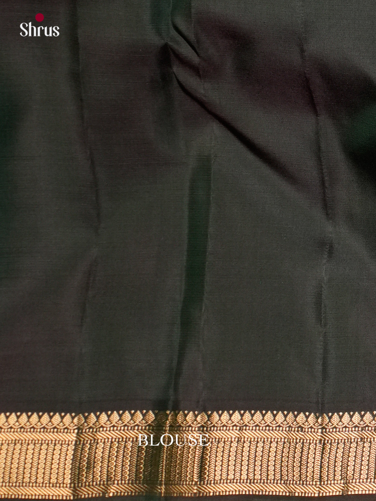 Buy Chic Sea Green Kanjivaram Saree With Plain Body, Small Zari Border & Black Brocade Pallu