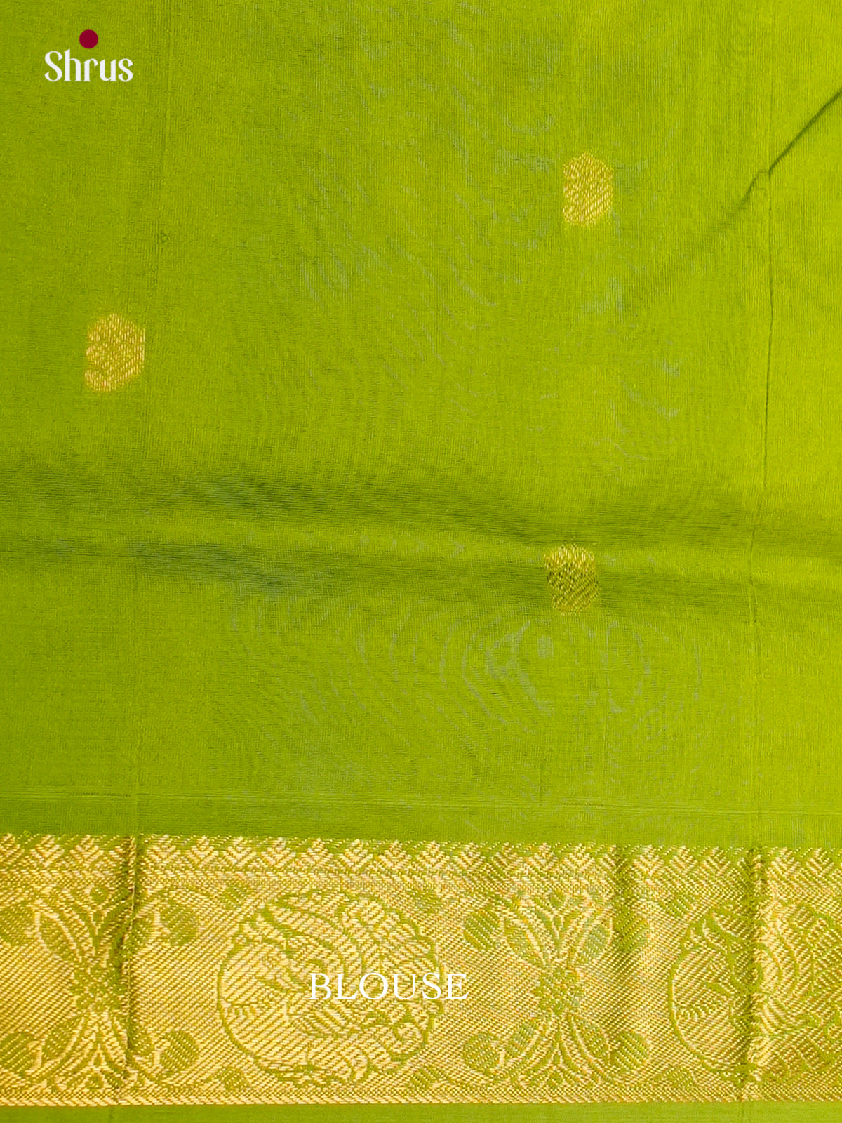 Buy Vibrant Sky Blue Cotton Silk Saree With Golden Buttas, Light Green Zari Border & Pallu