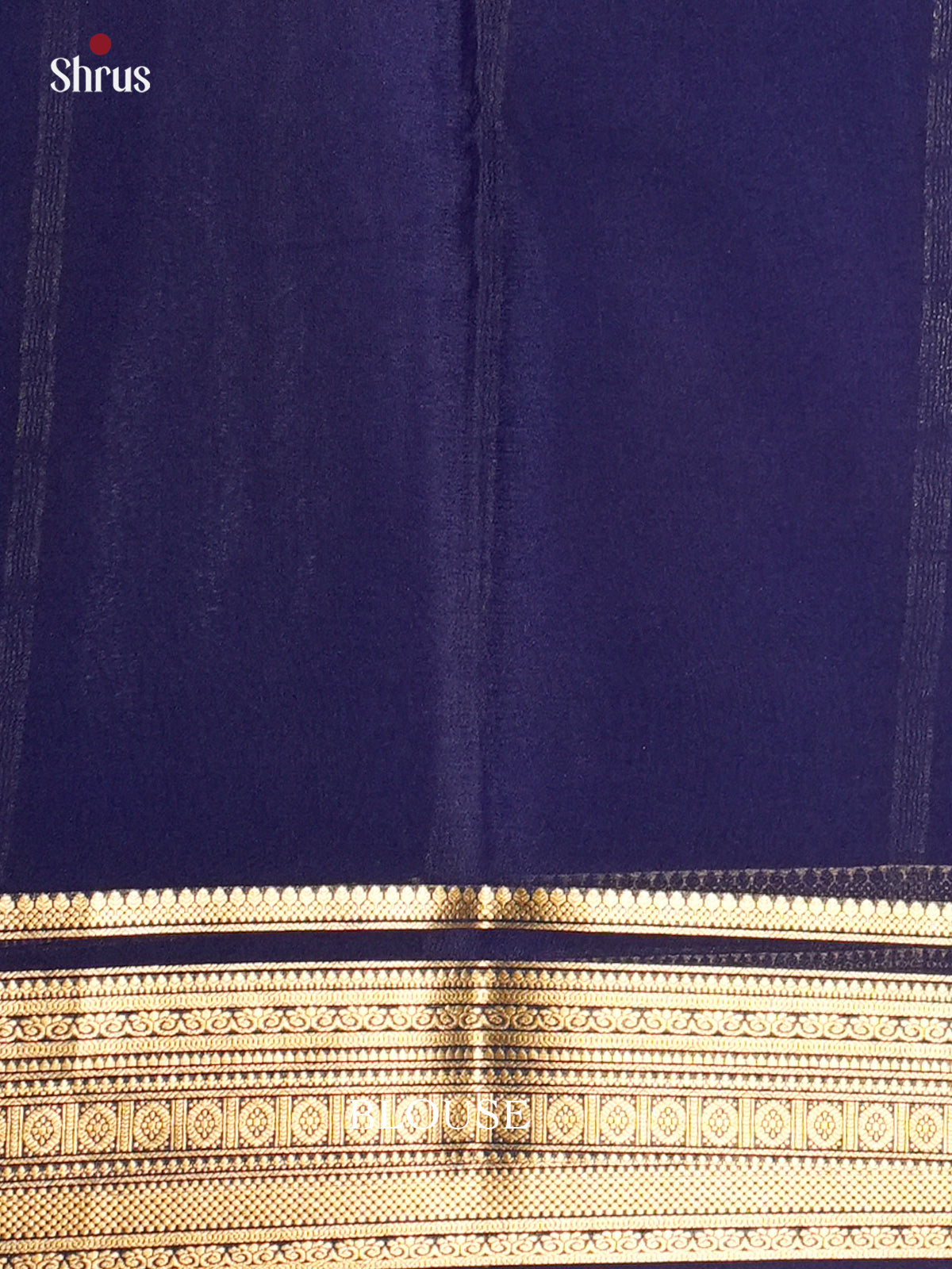 Buy Celestial Sky Blue Pure Mysore Silk Saree with Gold Zari Border & Blue Traditional Striped Pallu