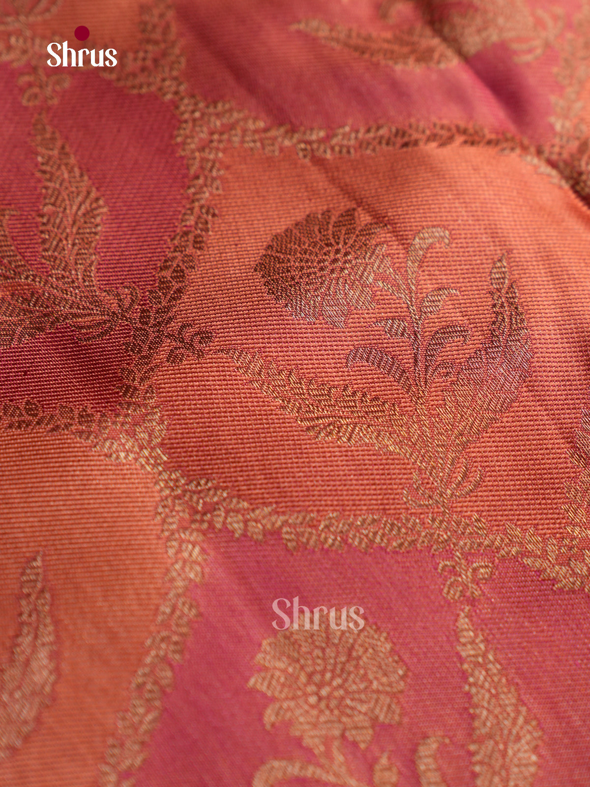 Stunning Peach & Pink Kanchipuram Pattu Saree With Floral Brocade | Peach Zari Border & Brocade Pallu