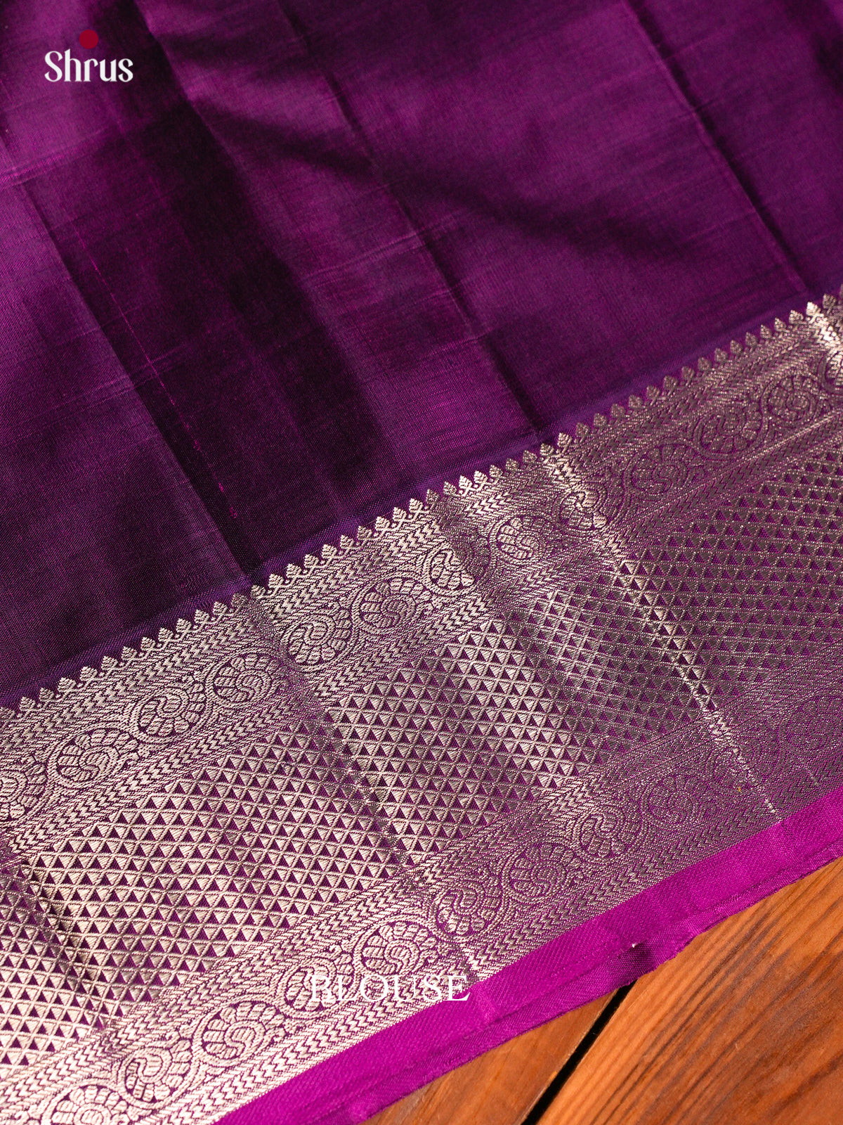 Stunning Sea Green Pattu Saree With Zari Checks & Peacock Buttas | Purple Border & Pallu With Geometric Brocade Pattern