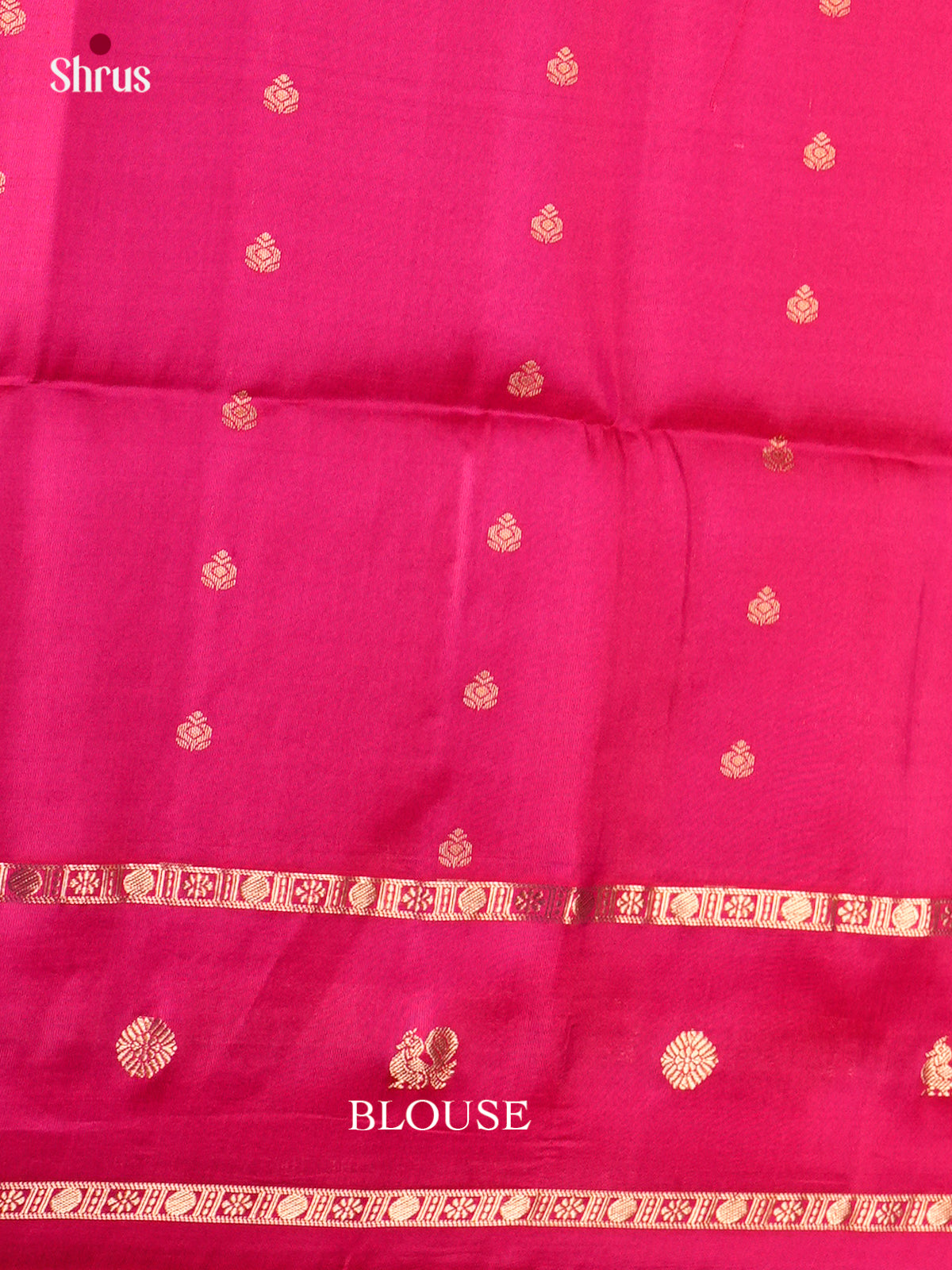 Buy Majestic Teal Silk Saree With Golden Small Buttas & Magenta Rettaipet Zari Border
