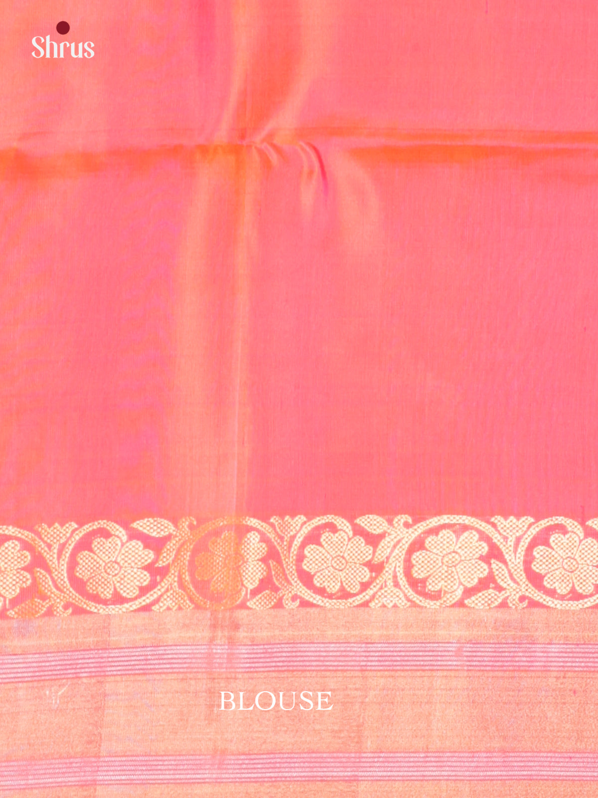 Buy Exquisite Teal Silk Saree with Floral Motifs, Zari Border & Orangish Pink Pallu