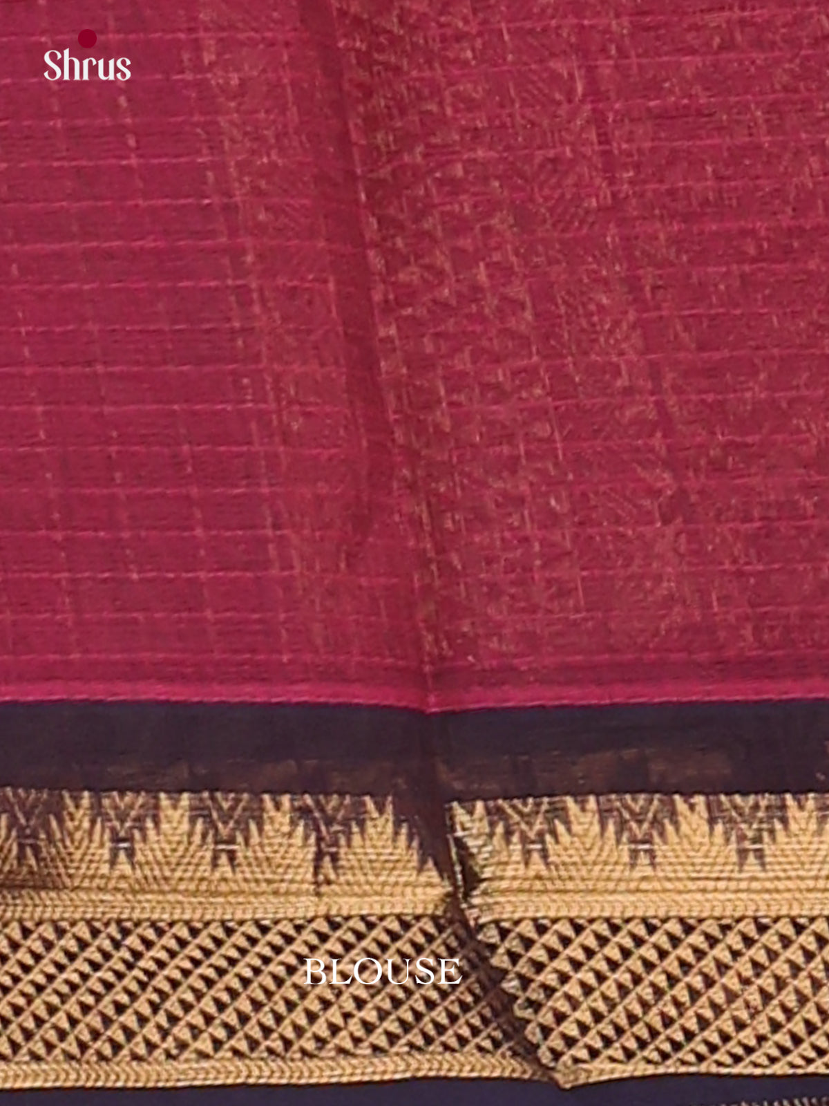 Timeless Maroon Chettinad Cotton Sarees With Golden Stripes & Purple Temple Zari Border