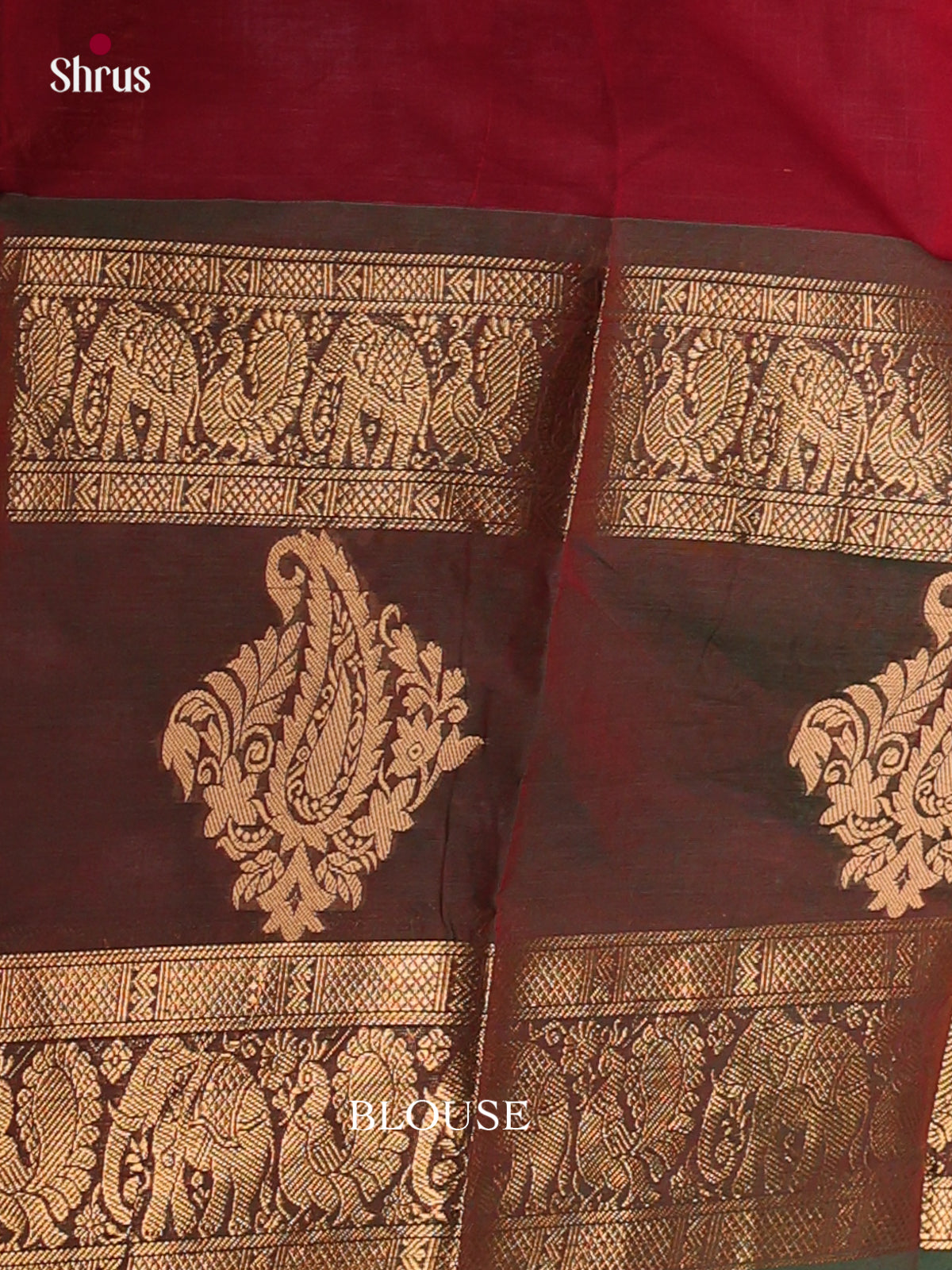 Traditional Maroon Checked Chettinad Cotton Sarees With Olive Rettapet Zari Border