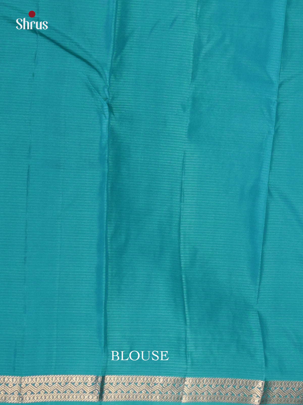 Buy Luminous Turquoise Kanjivaram Saree With Silver Buttis, Thin Zari Border & Traditional Pallu