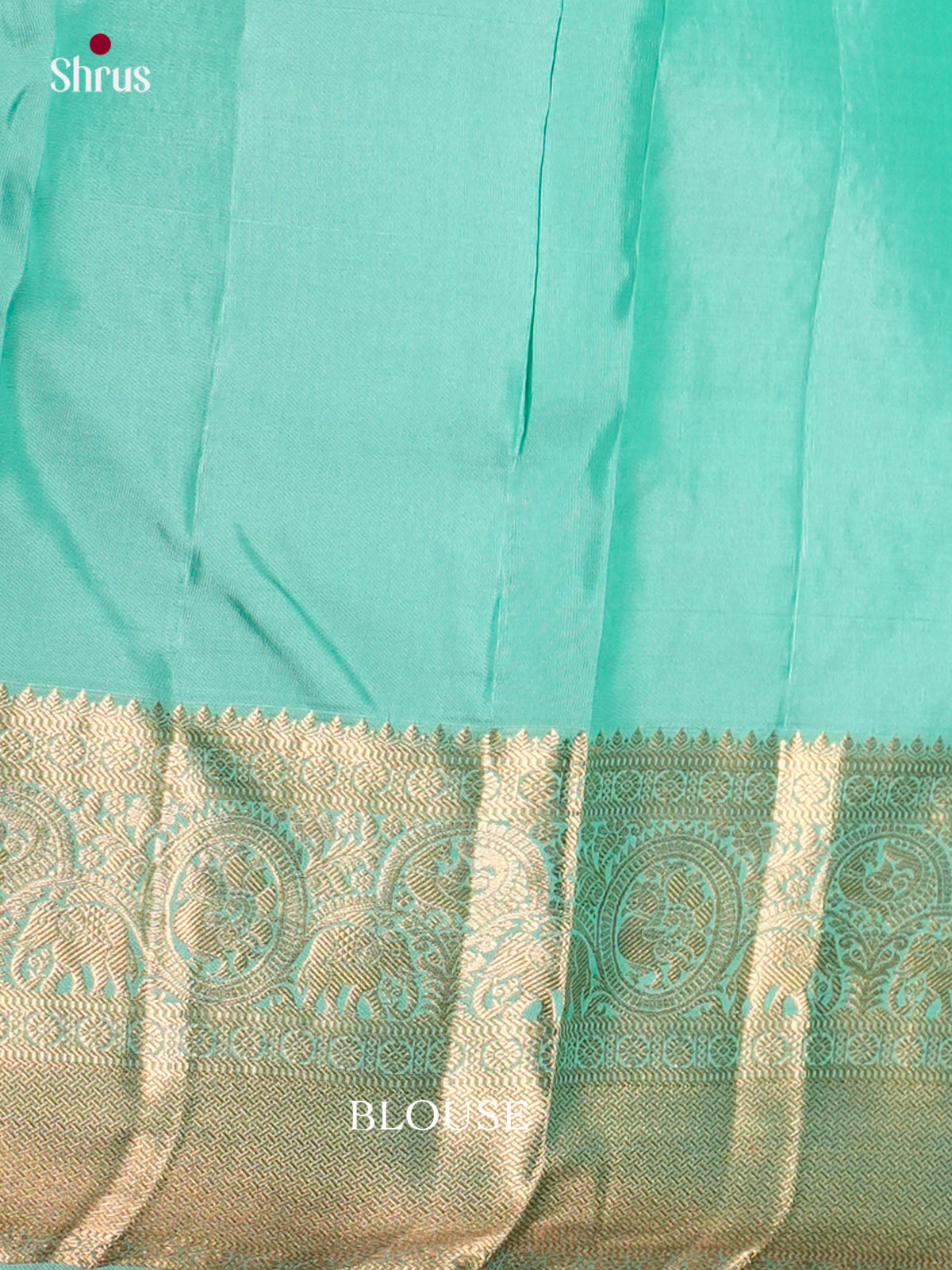 Buy Charming Turquoise Kanjivaram Saree with Zari Woven Floral Nestling Brocade & Traditional Border