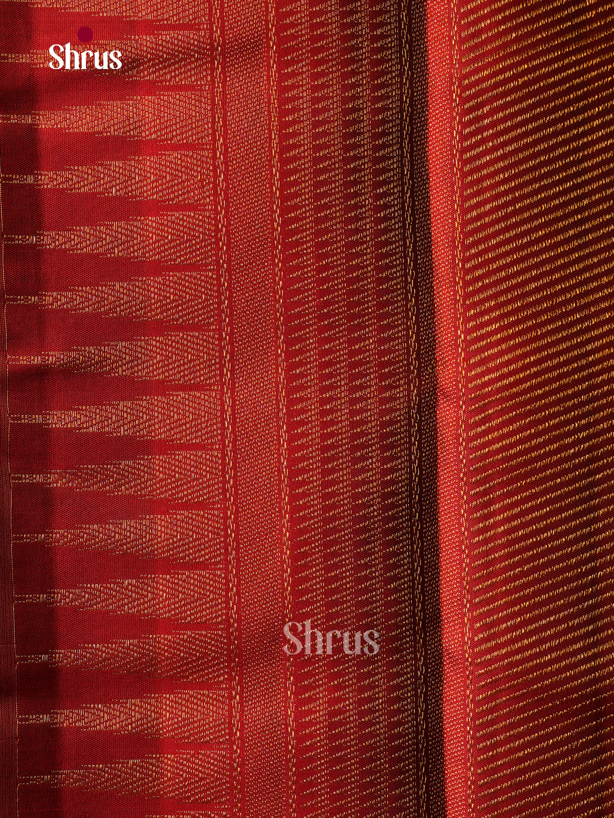 Unique Beige Pattu Saree With Brown Checked Blocks & Buttas | Red Temple Zari Border