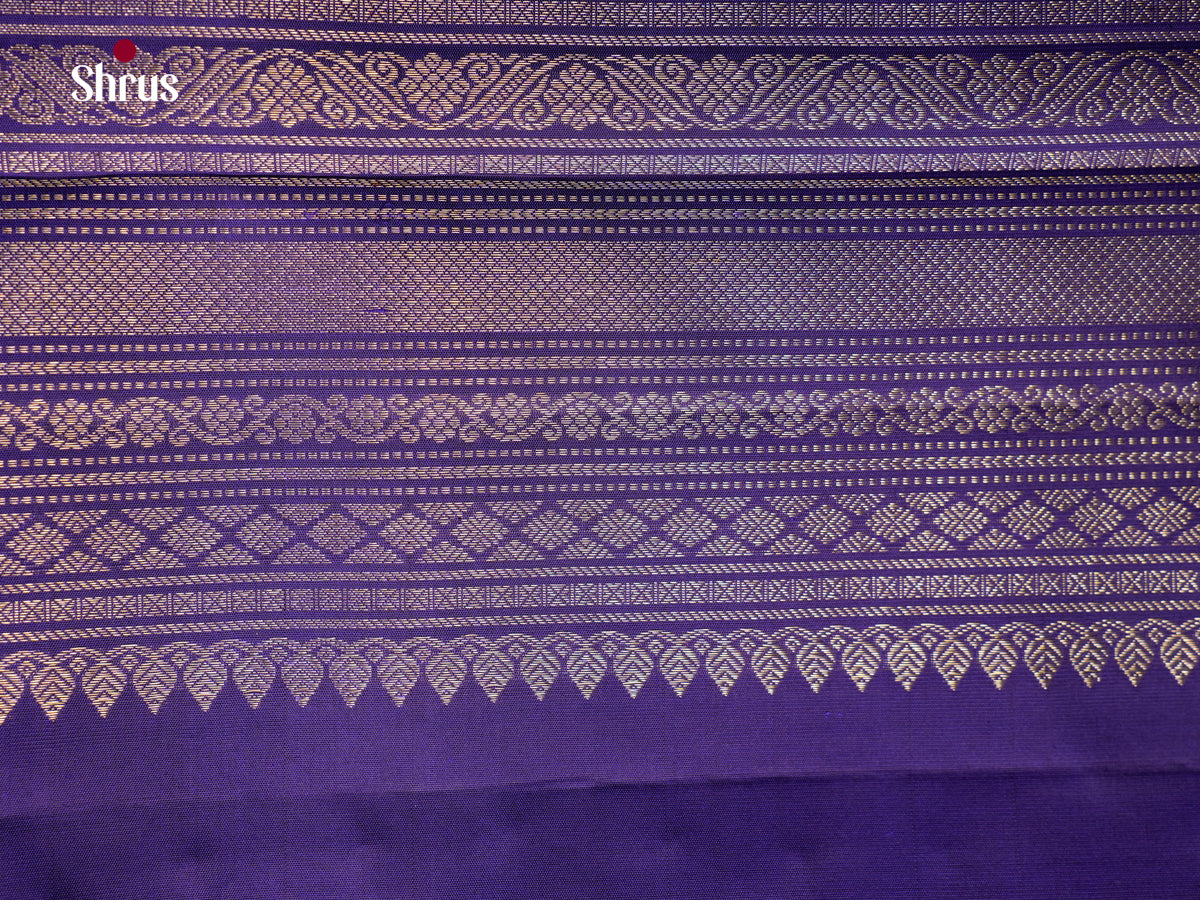 Unique Indigo Pattu Saree With Chevron Patterns & Lattice Brocade | Self Border With Gandaberunda Buttas