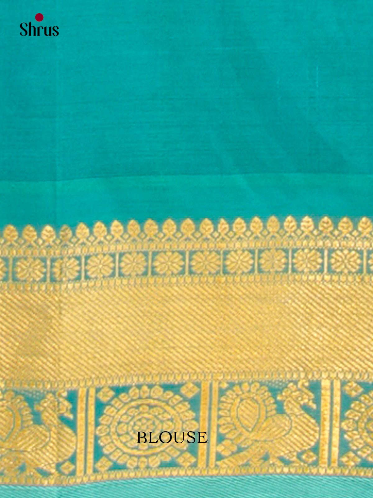 Unique Lavender Silk Cotton Saree with Gold Checks, Buttas & Sea Blue Zari Border 2