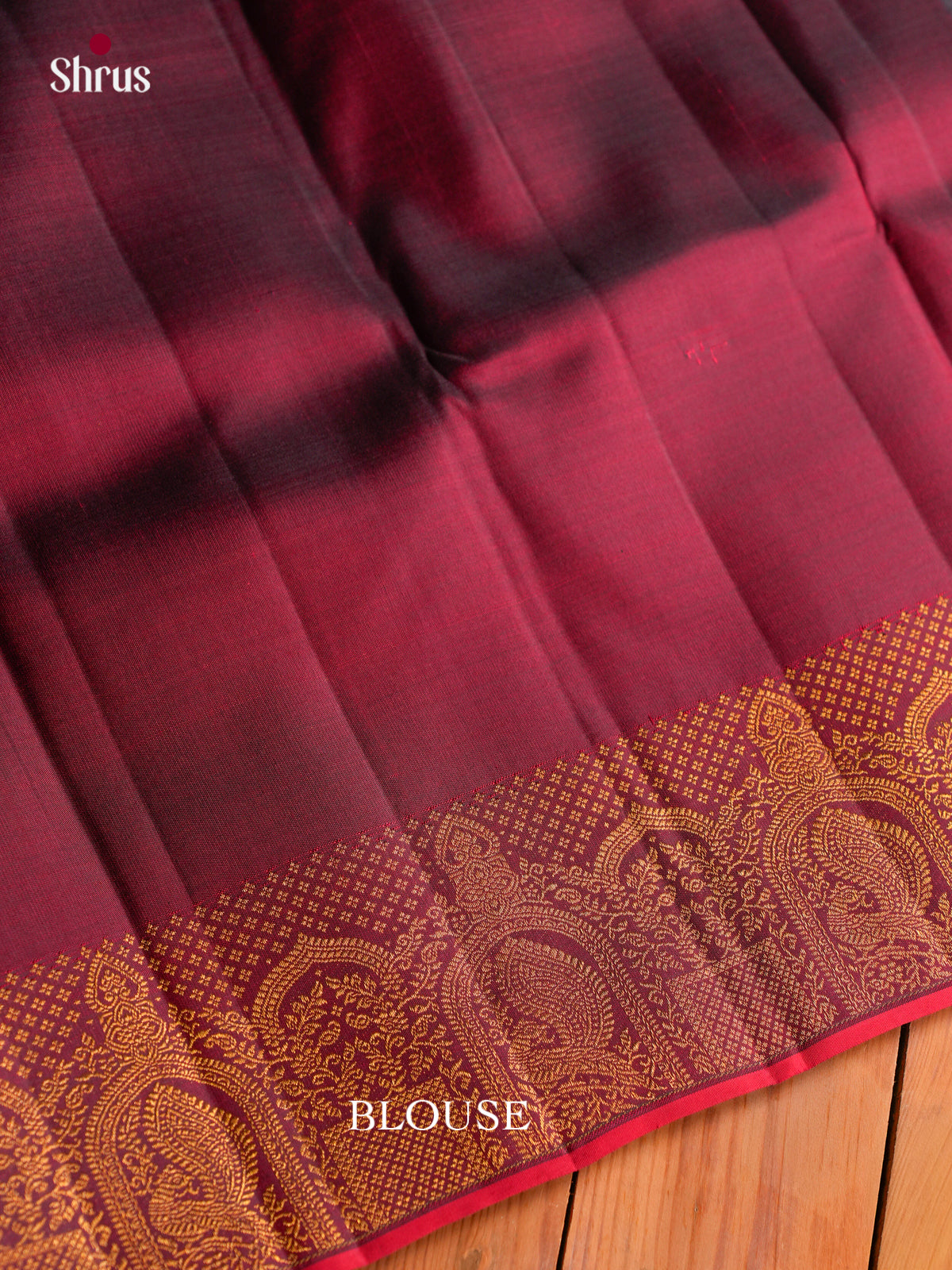 Violet Kanchi Pattu Saree With Fine Chevron Weave | Maroon Red Border With Arches, Vines & Peacocks