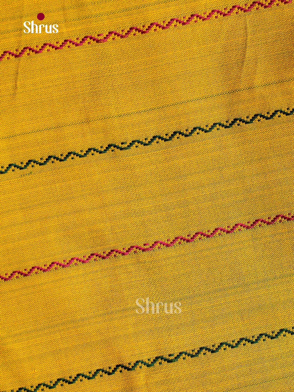 Vivid Lime Green Kanchipuram Pattu Saree With Multi-Coloured Thread Wavy Stripes | Dark Pink Traditional Zari Border