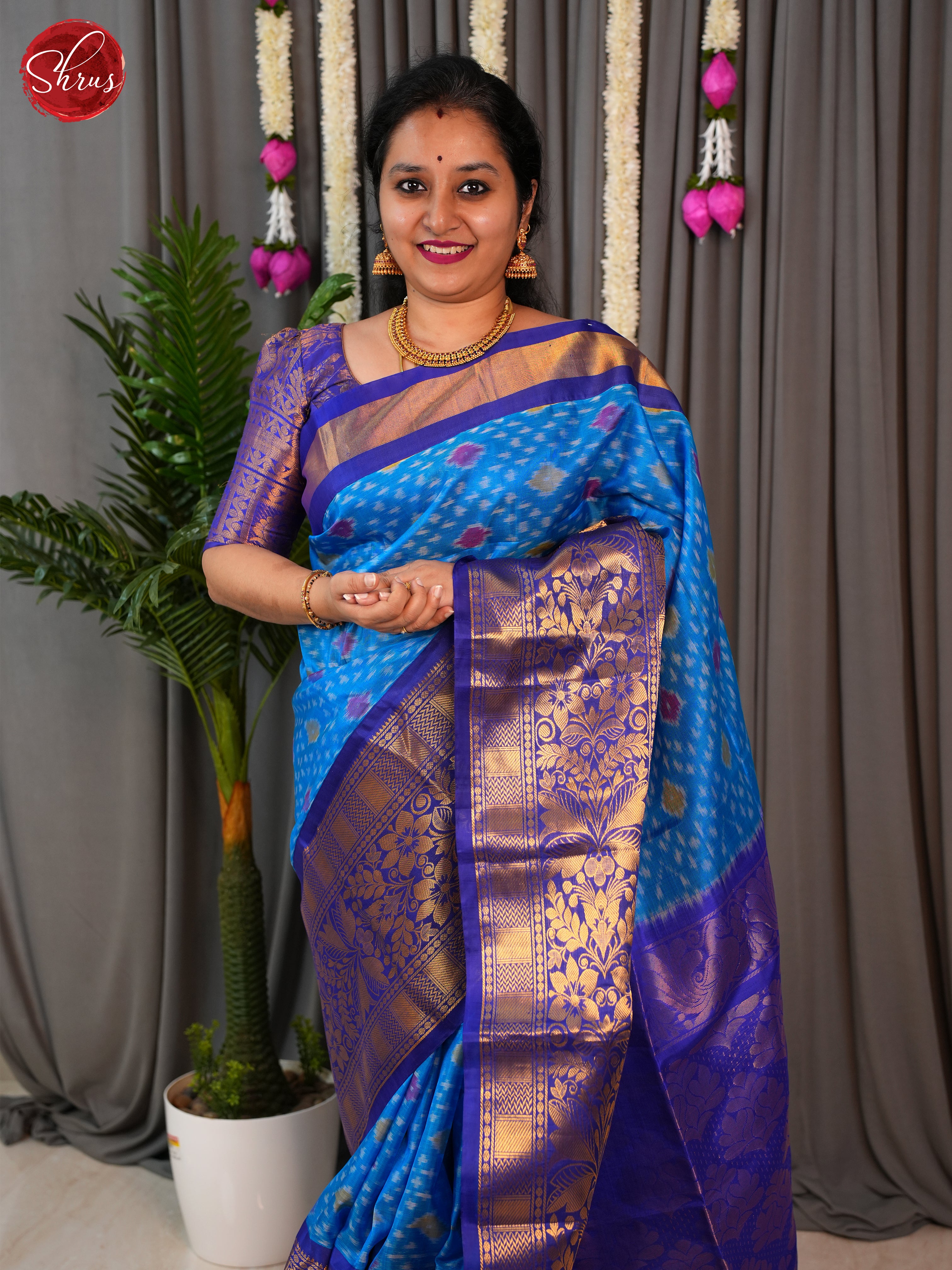 Teal & Blue - Soft Silk Saree - Shop on ShrusEternity.com