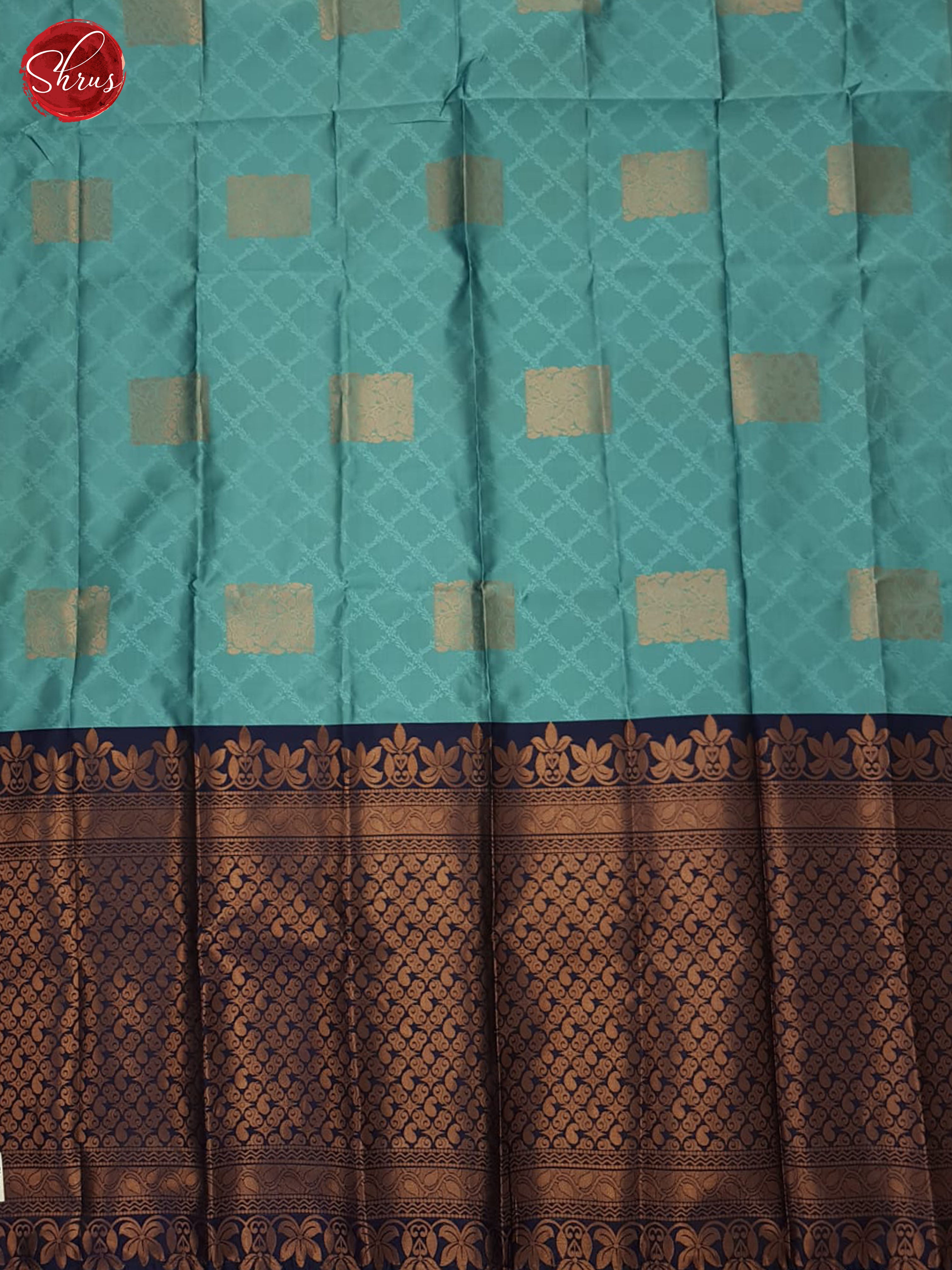 Pastel Blue & blue- Semi Soft Silk Saree - Shop on ShrusEternity.com